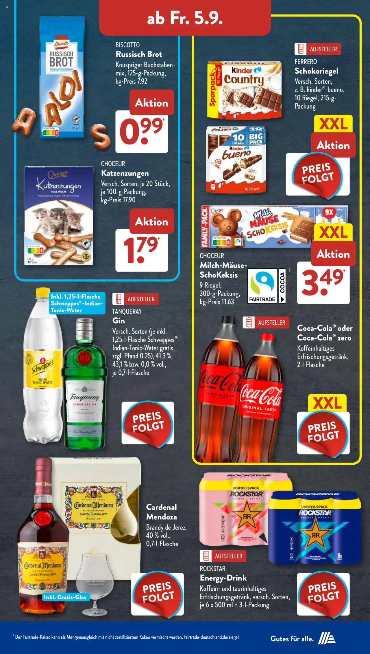 Aldi Süd Prospekt 	 - gültig ab dem 01.09.2025 | Seite: 15 | Produkte: Coca cola, Cola, Schweppes, Brot