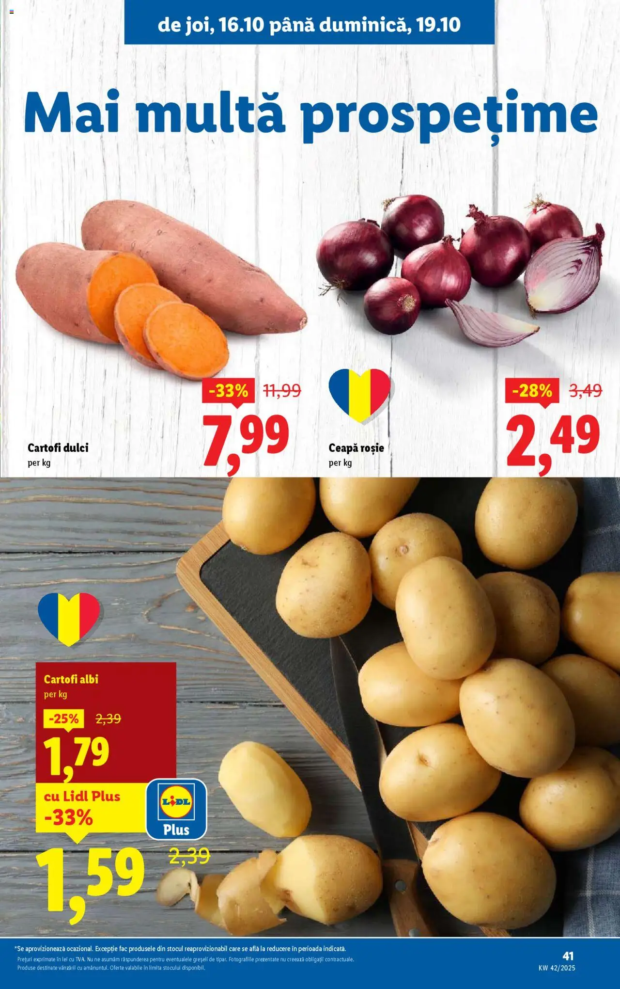 Noul catalog Lidl – valabil de la 13.10.2025 | Pagină: 41 | Produse: Taneli organik hardal, Cartofi, Ceapă