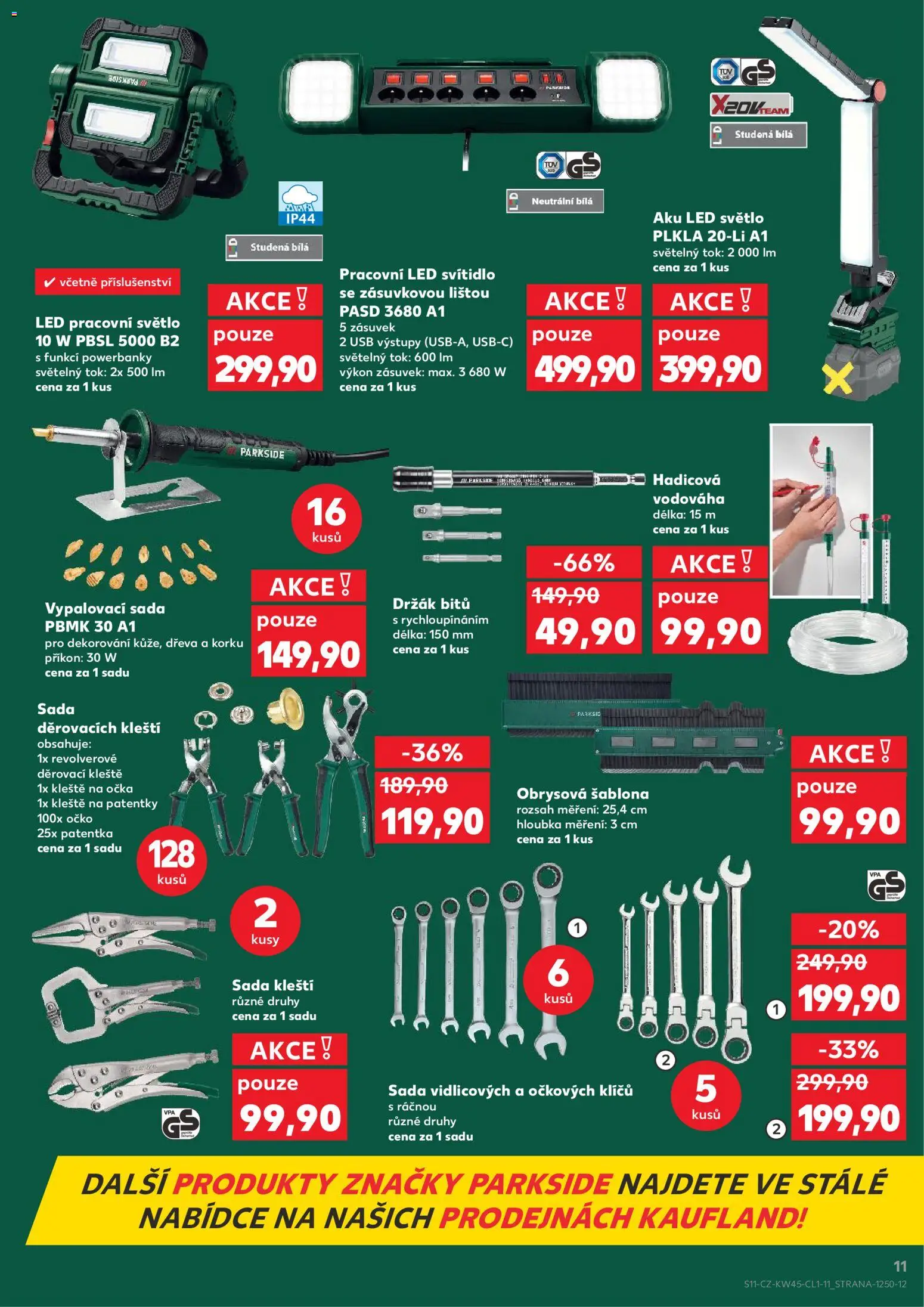 Kaufland leták - Ostrava od 05.11.2025 | Strana: 11 | Produkty: USB, Šablona, Děrovací kleště, LED světlo