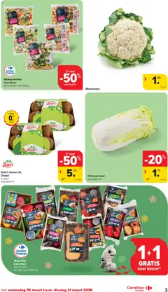 Carrefour market folder week 13 - Voorbeeld van een folder van Carrefour market, geldig van 25.03.2026 | Pagina: 3 | Producten: Burrito, Kiwi's, Bloemkool, Kool