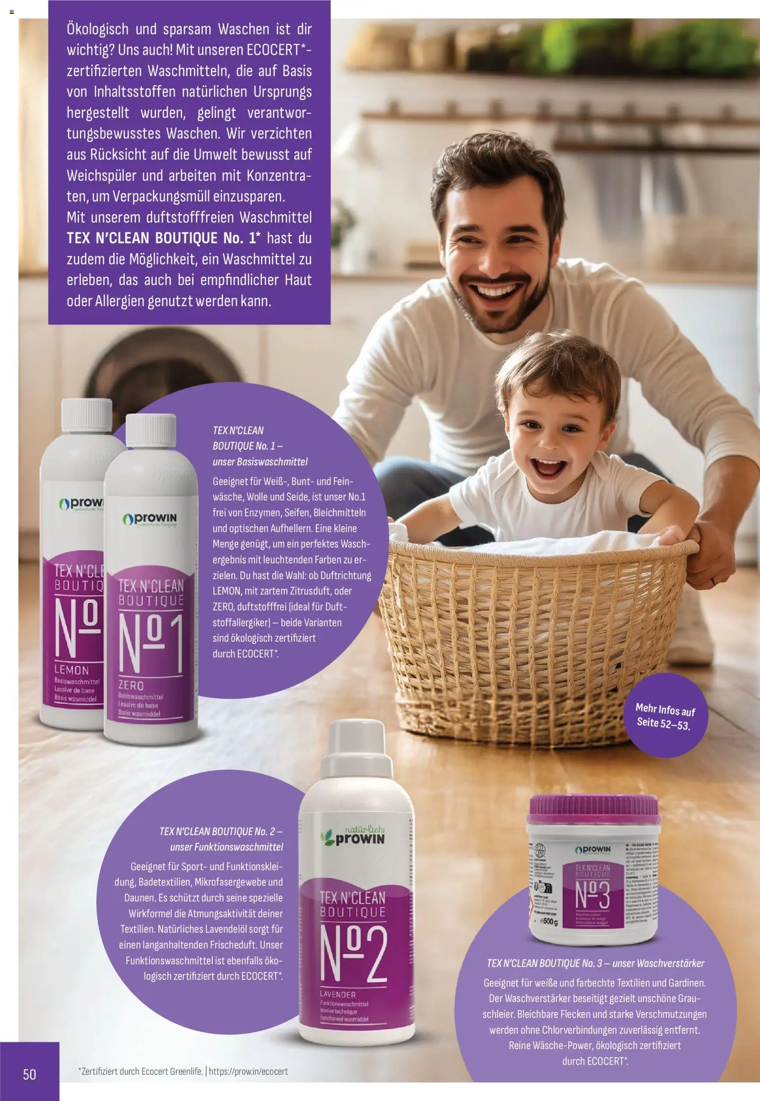 Katalog ProWin Januar/Juni 2026 – gültig ab 01.01.2026 | Seite: 50 | Produkte: Duft, Weichspüler, Waschmittel