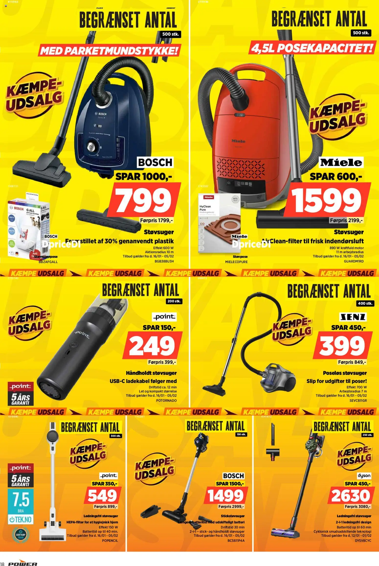 Power tilbudsavis – gyldig fra 16.01.2026 | Side: 18 | Produkter: Støvsuger, Batteri
