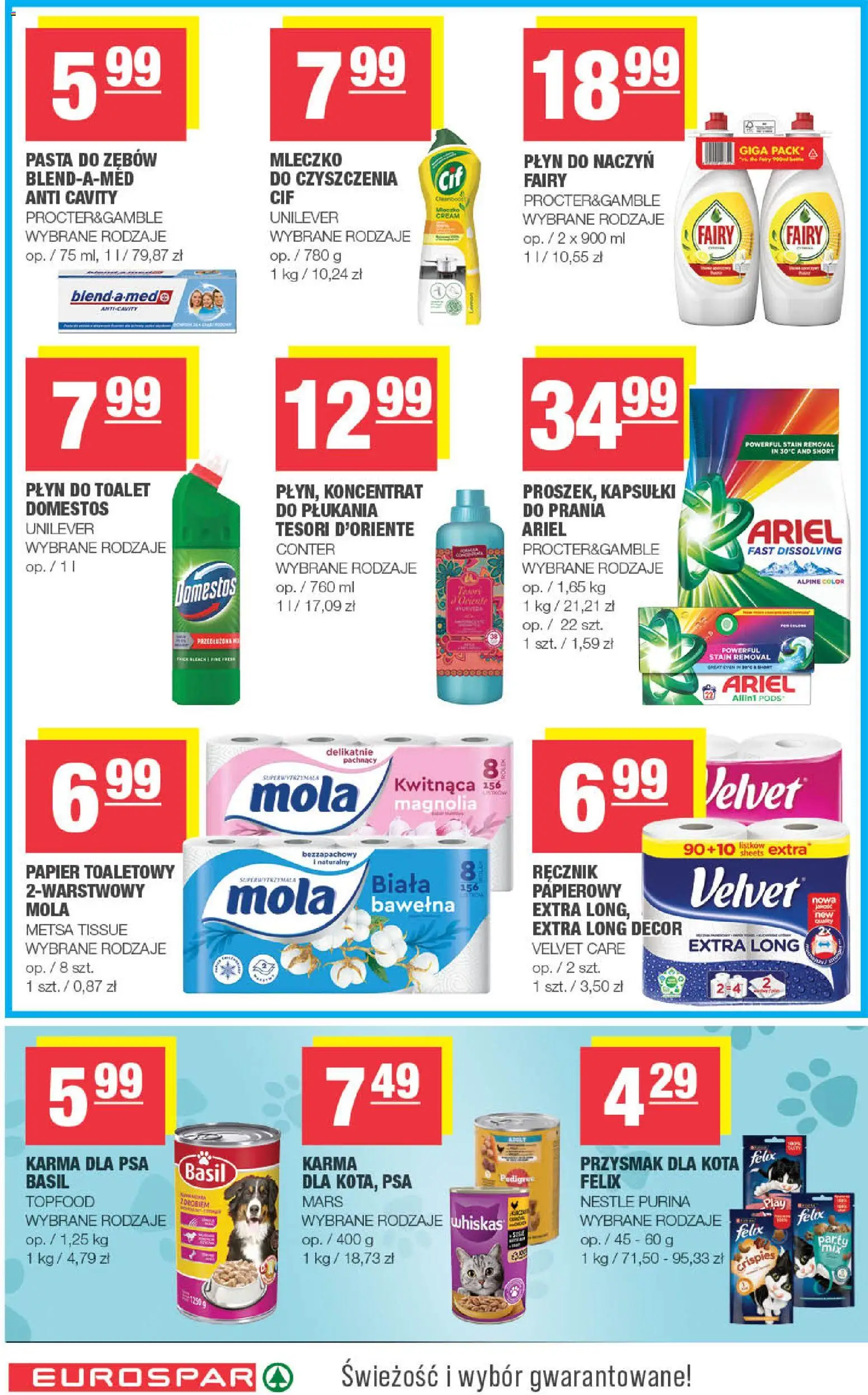 Spar gazetka - Eurospar od 08.04.2026 | Strona: 14 | Produkty: Pedigree, Domestos, Karma dla psa, Fairy