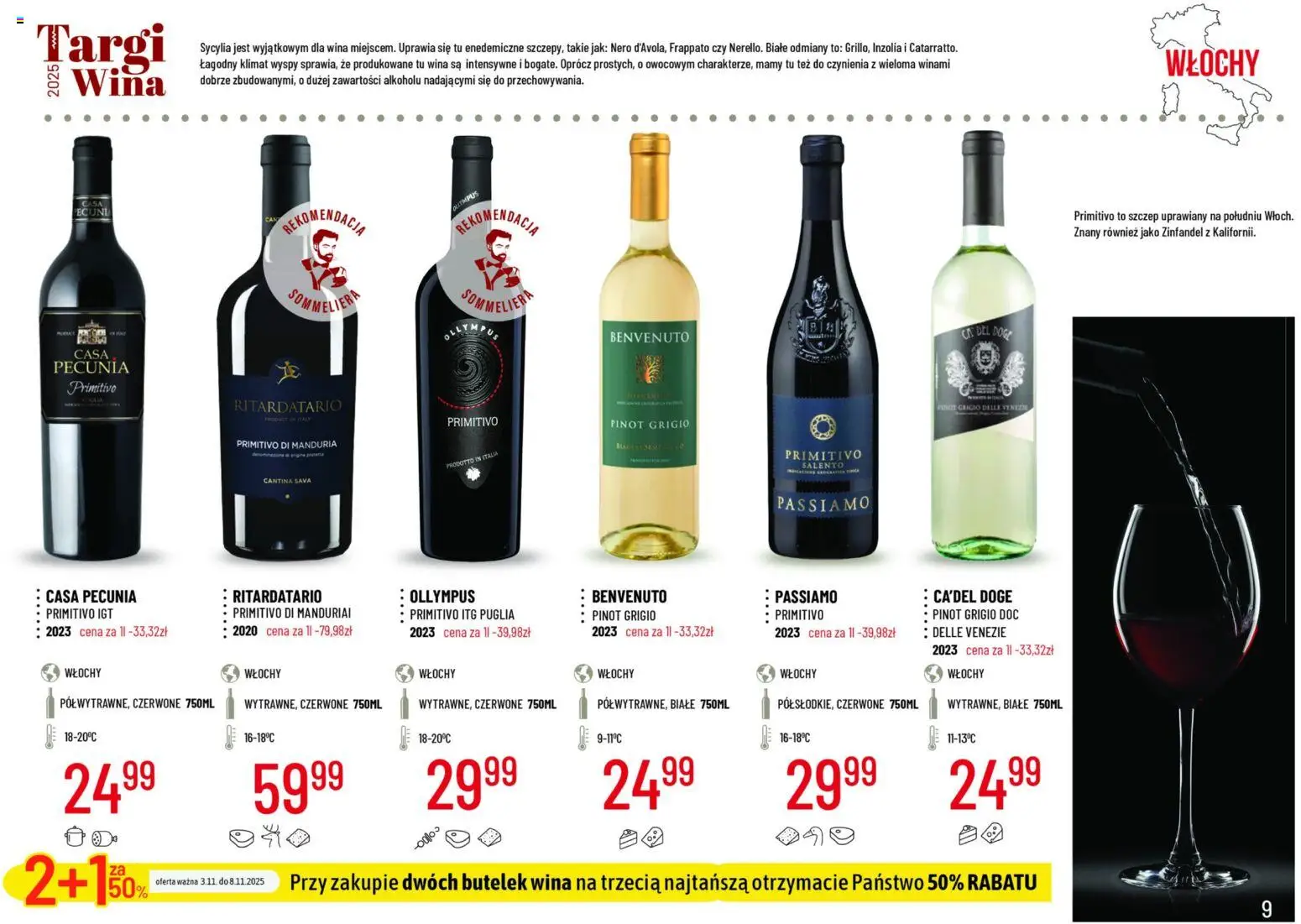 E.Leclerc Gazetka - Radom od 03.11.2025 | Strona: 9 | Produkty: Primitivo Di Manduria