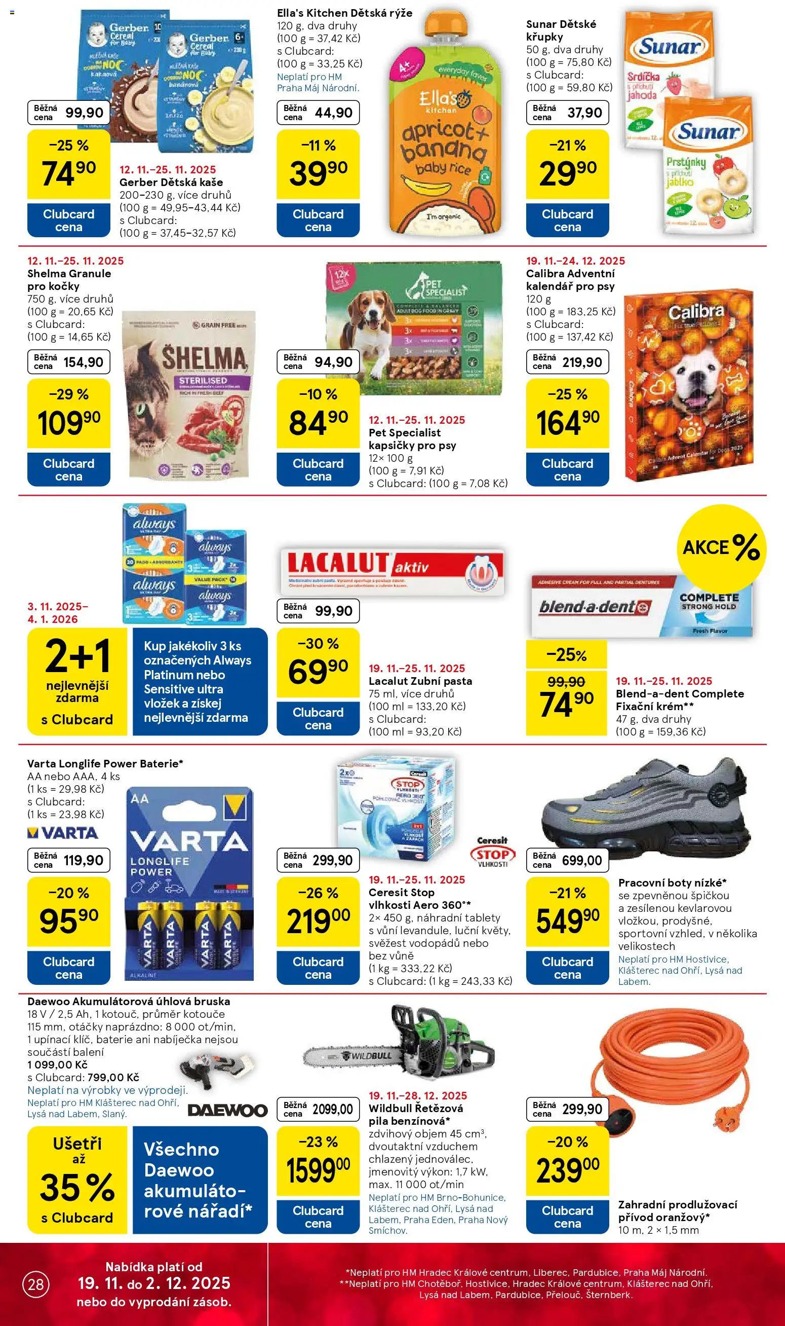 Tesco Black Friday od 19.11.2025 | Strana: 28 | Produkty: Zubní pasta, Ceresit Stop vlhkosti, Bruska, Křupky