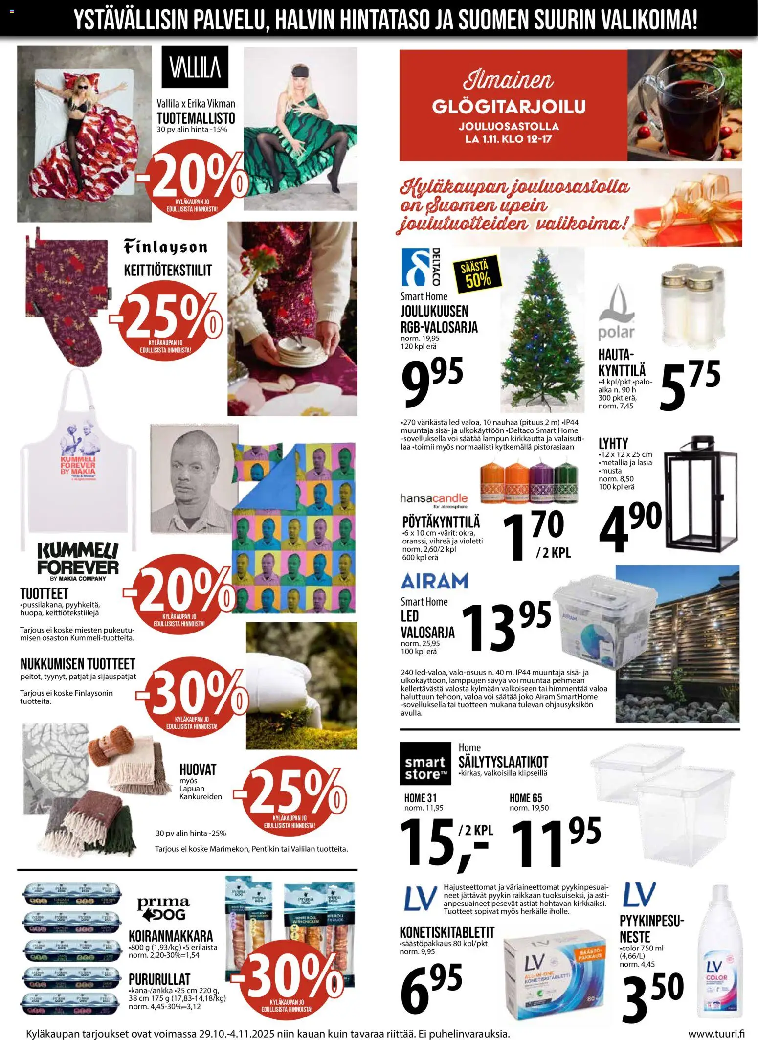 Tuuri tarjoukset – voimassa 29.10.2025 alkaen | Sivu: 3 | Tuotteet: Lyhty, Säilytyslaatikot, Voi