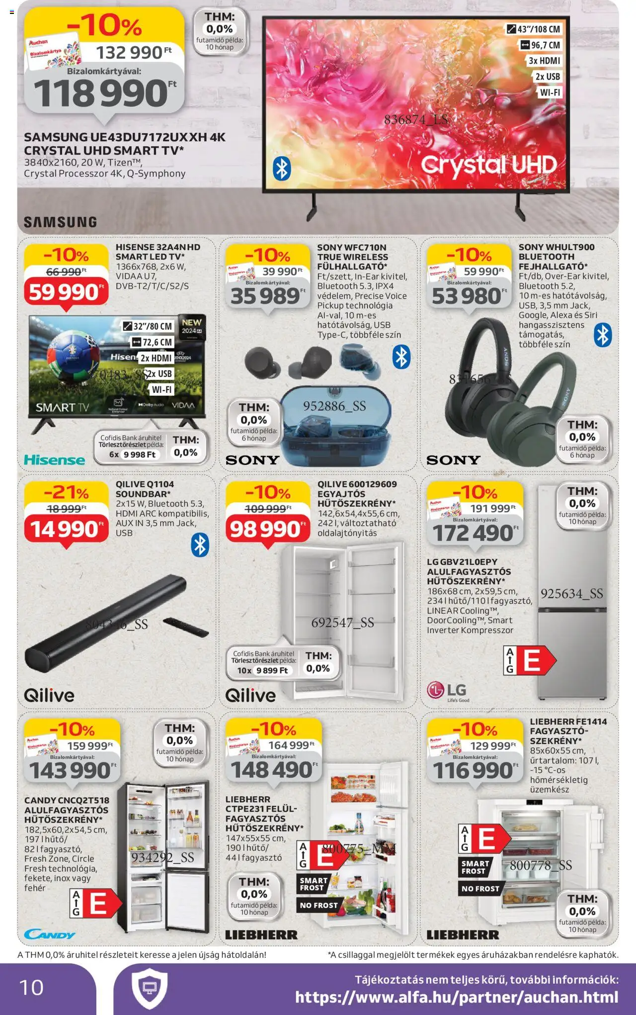 Auchan akciós ujság - amely érvényes a következő dátumtól: 03.07.2025 | Oldal: 10 | Termékek: Audio, USB, Kompresszor, Smart tv