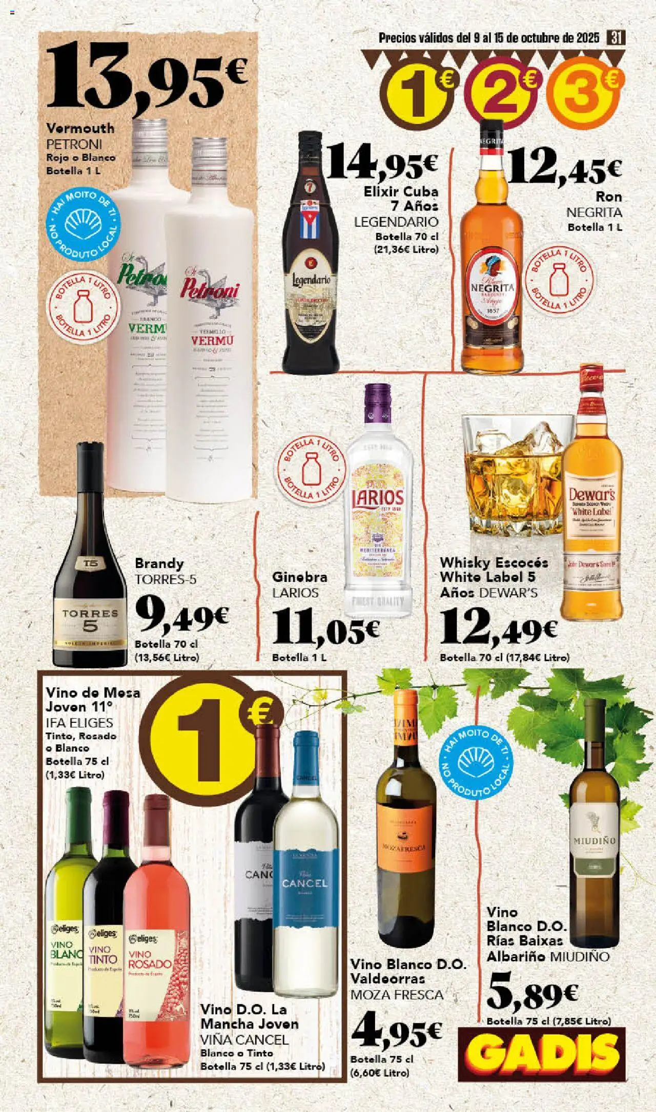 Gadis folleto │ válido desde el 09.10.2025 | Página: 31 | Productos: Vino, Whisky, Μαύρο πιπέρι, Mesa