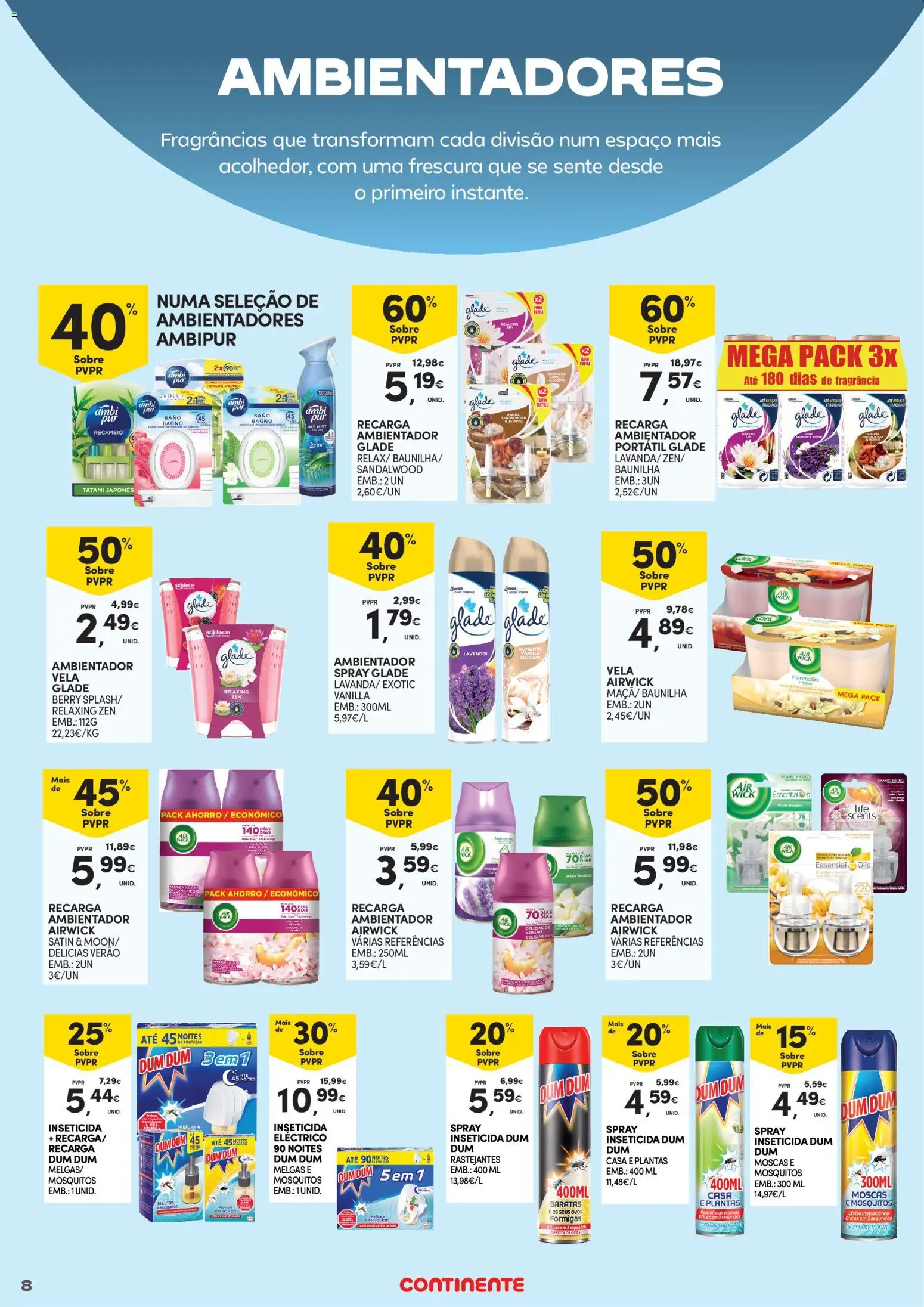 Continente - Açores Limpeza do Lar │ válido de 24.02.2026 | Página: 8 | Produtos: Fragrância, Inseticida, Ovos
