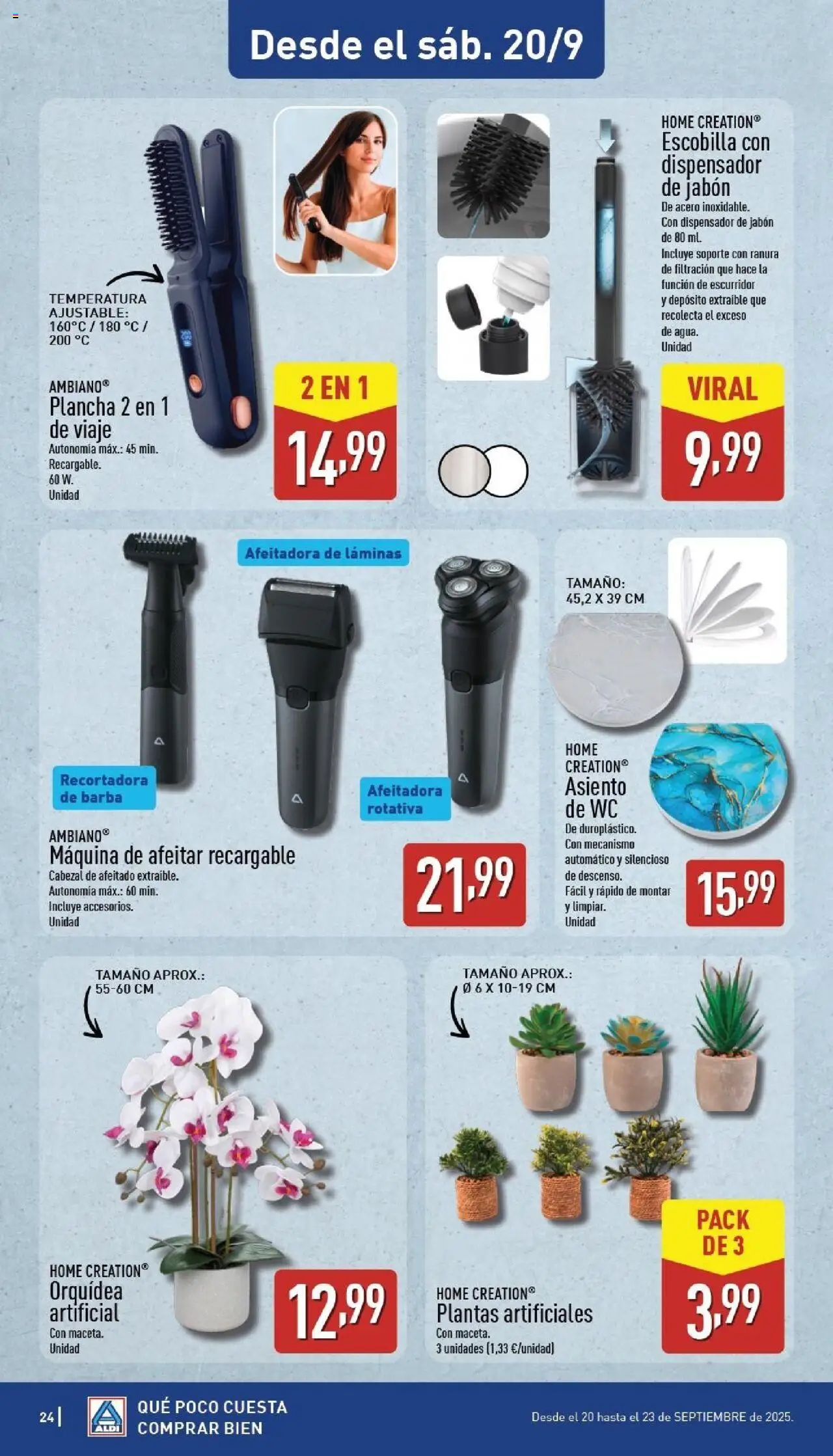 Aldi folleto Baleares │ válido desde el 15.09.2025 | Página: 24 | Productos: Jabón, Afeitadora, Dispensador, Maquina de afeitar