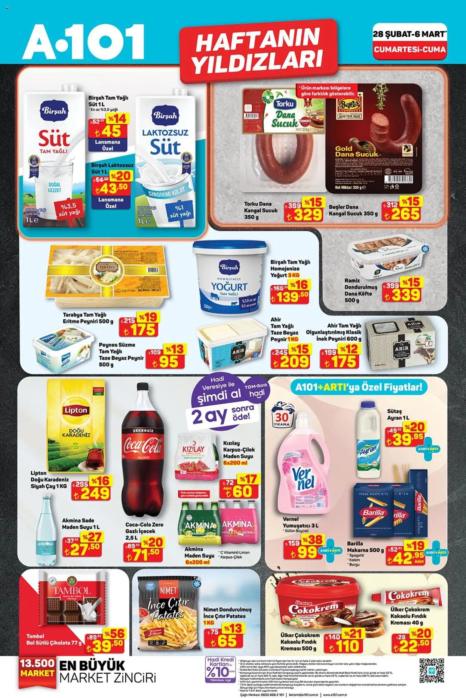 A101 Katalog - 28.02.2026 tarihinden itibaren geçerlidir | Sayfa: 3 | Ürünler: Çay, Makarna, Gazlı içecek, Maden suyu