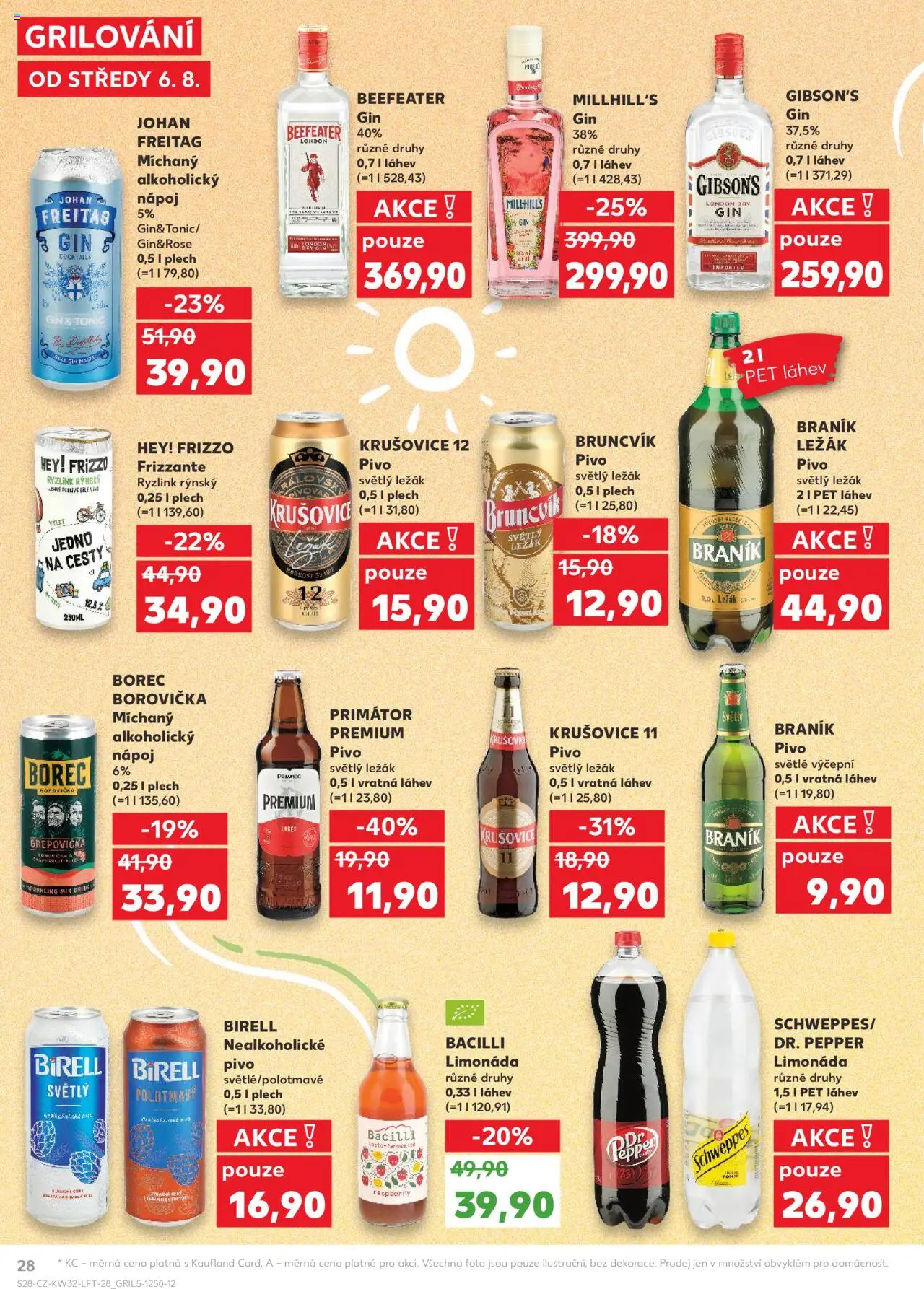 Kaufland leták - Praha 4 od 06.08.2025 | Strana: 28 | Produkty: Frizzante, Braník, Krušovice, Krušovice 12