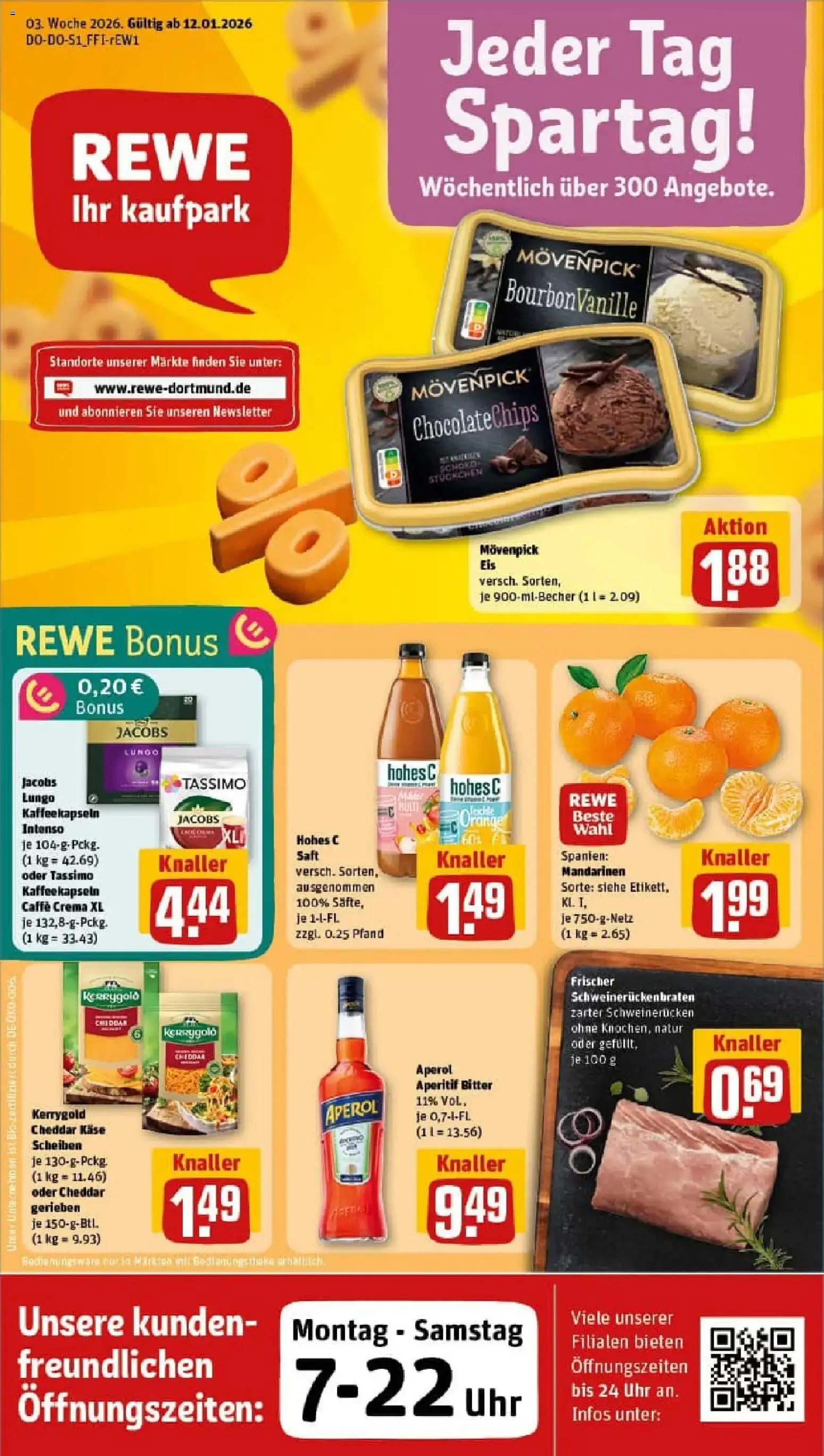 Rewe prospekt Winterberg	 – gültig ab 11.01.2026 | Seite: 1 | Produkte: Käse, Aperol, Tassimo, Uhr