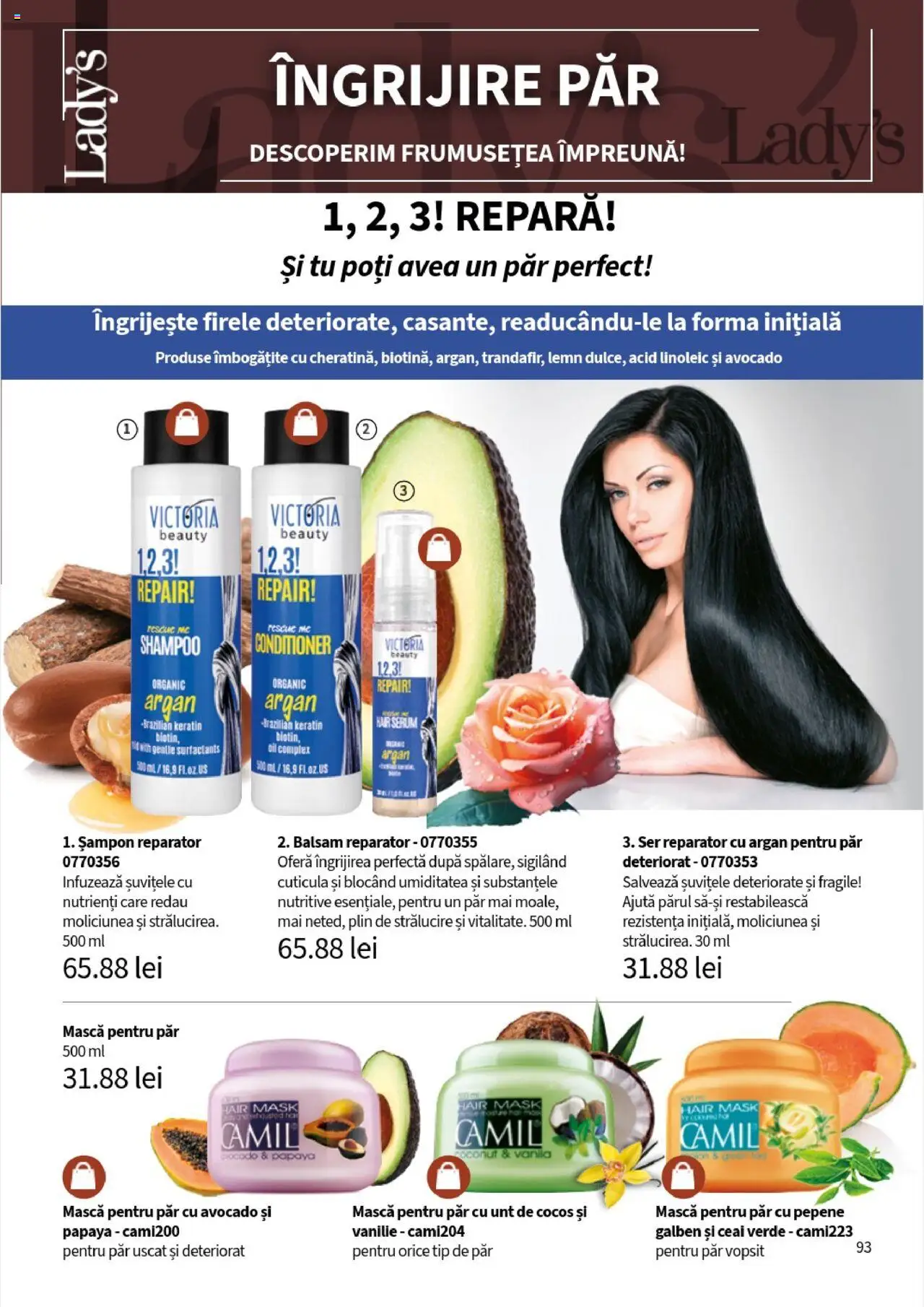 Catalog Lady’s – valabil de la 01.08.2025 | Pagină: 93 | Produse: Serum, Șampon, Balsam, Unt
