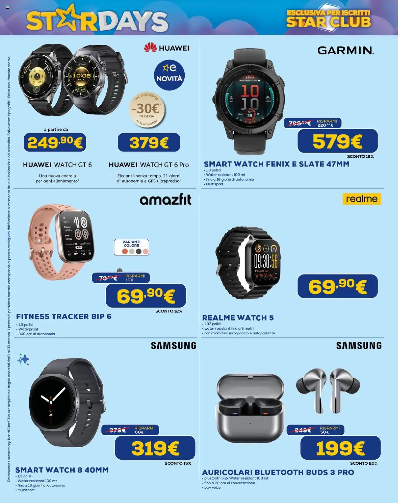 Volantino Euronics del 09.10.2025 | Pagina: 8 | Prodotti: Huawei, Smart watch, Microfono, Samsung