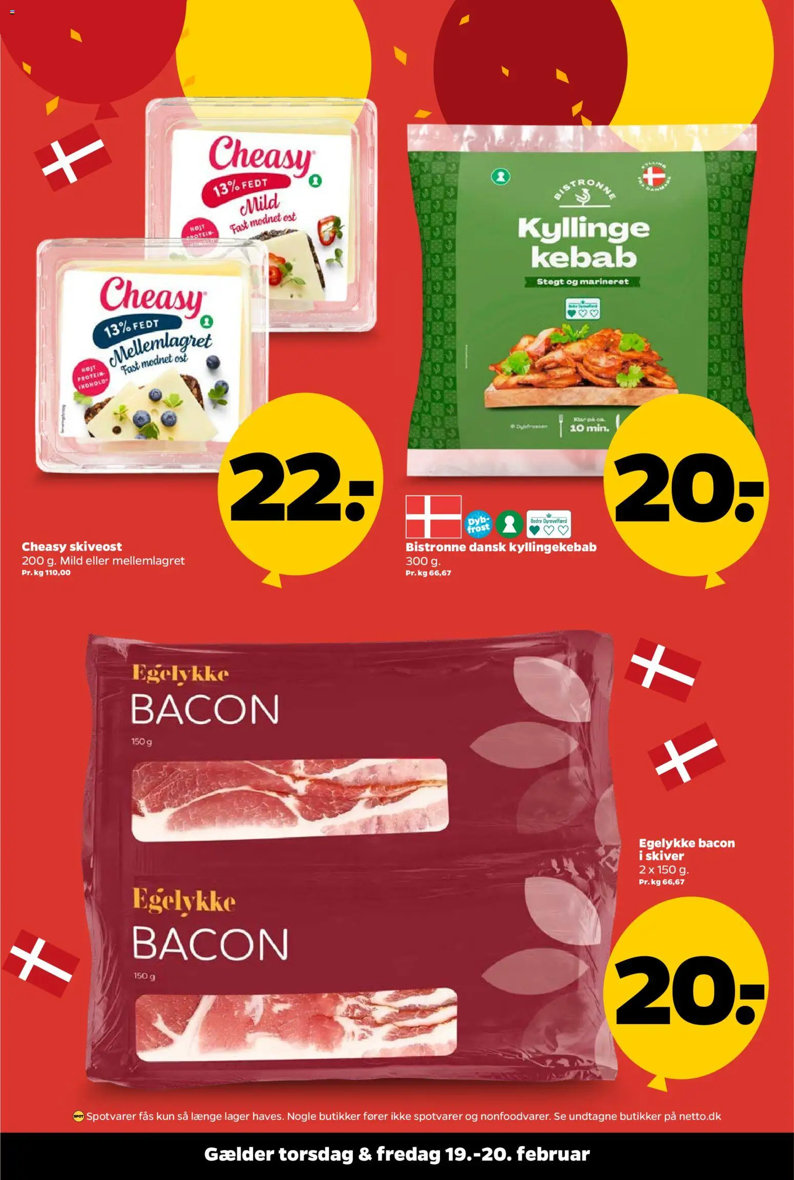 Netto tilbudsavis – gyldig fra 19.02.2026 | Side: 2 | Produkter: Ost, Kebab, Skiveost, Bacon