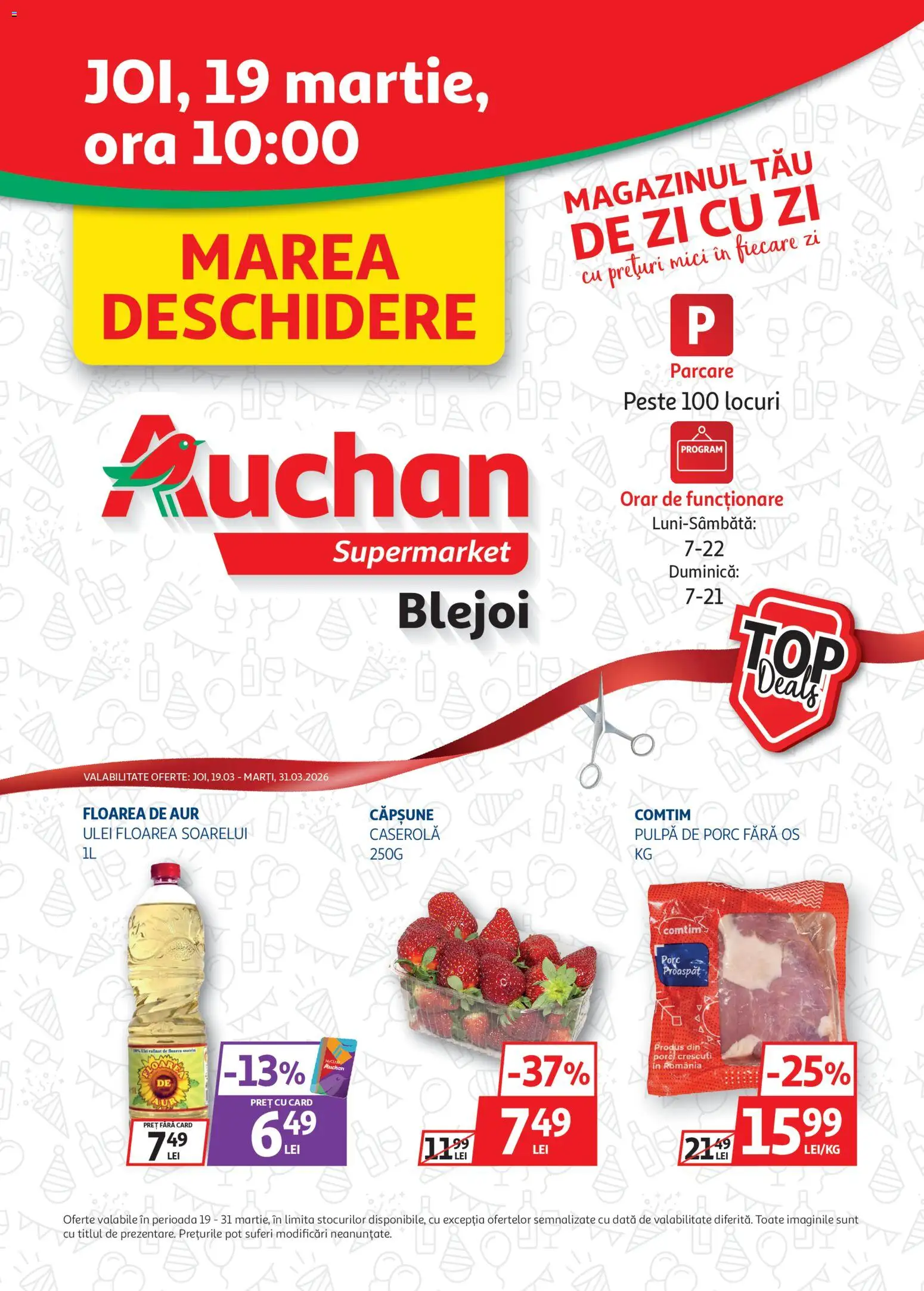 Noul catalog Auchan – valabil de la 19.03.2026 | Pagină: 1 | Produse: Mici, Ulei, Pește, Bant