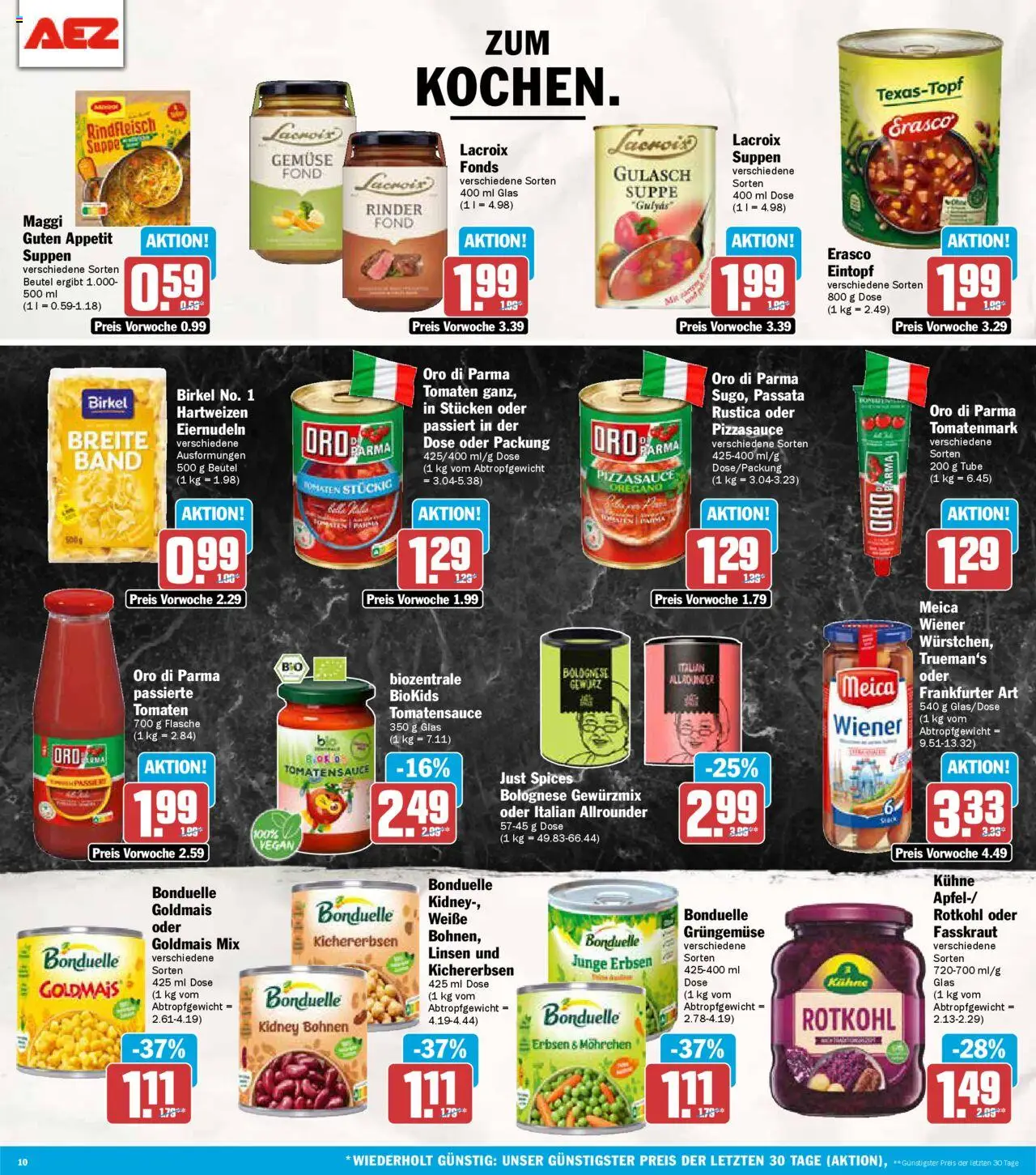 AEZ - Prospekt – gültig ab 08.09.2025 | Seite: 10 | Produkte: Maggi, Rotkohl, Gemüse, Erbsen