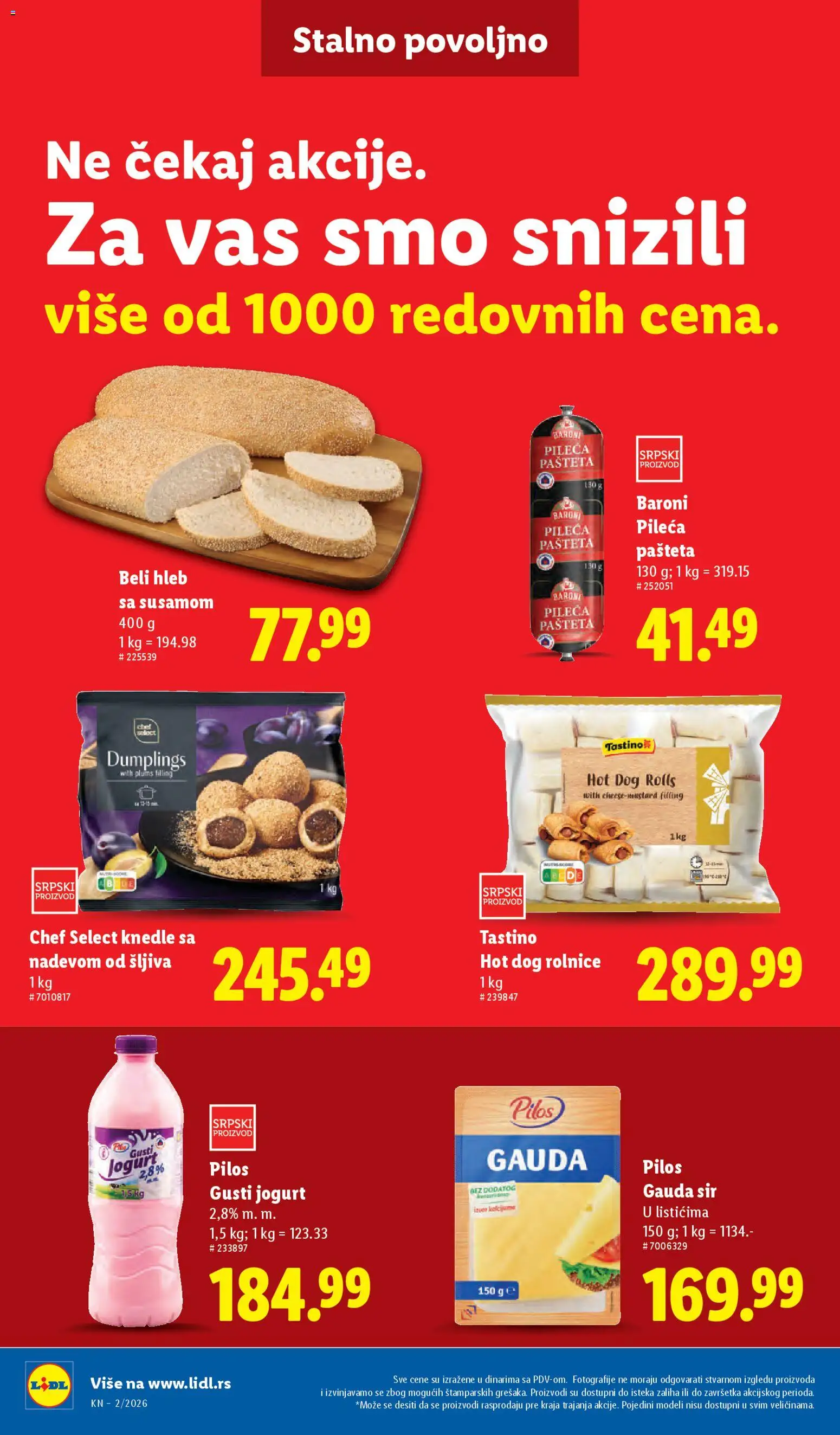 Lidl katalog - važi od 08.01.2026 | Strana: 48 | Proizvode: Gouda, Sir, Jogurt, Hot dog