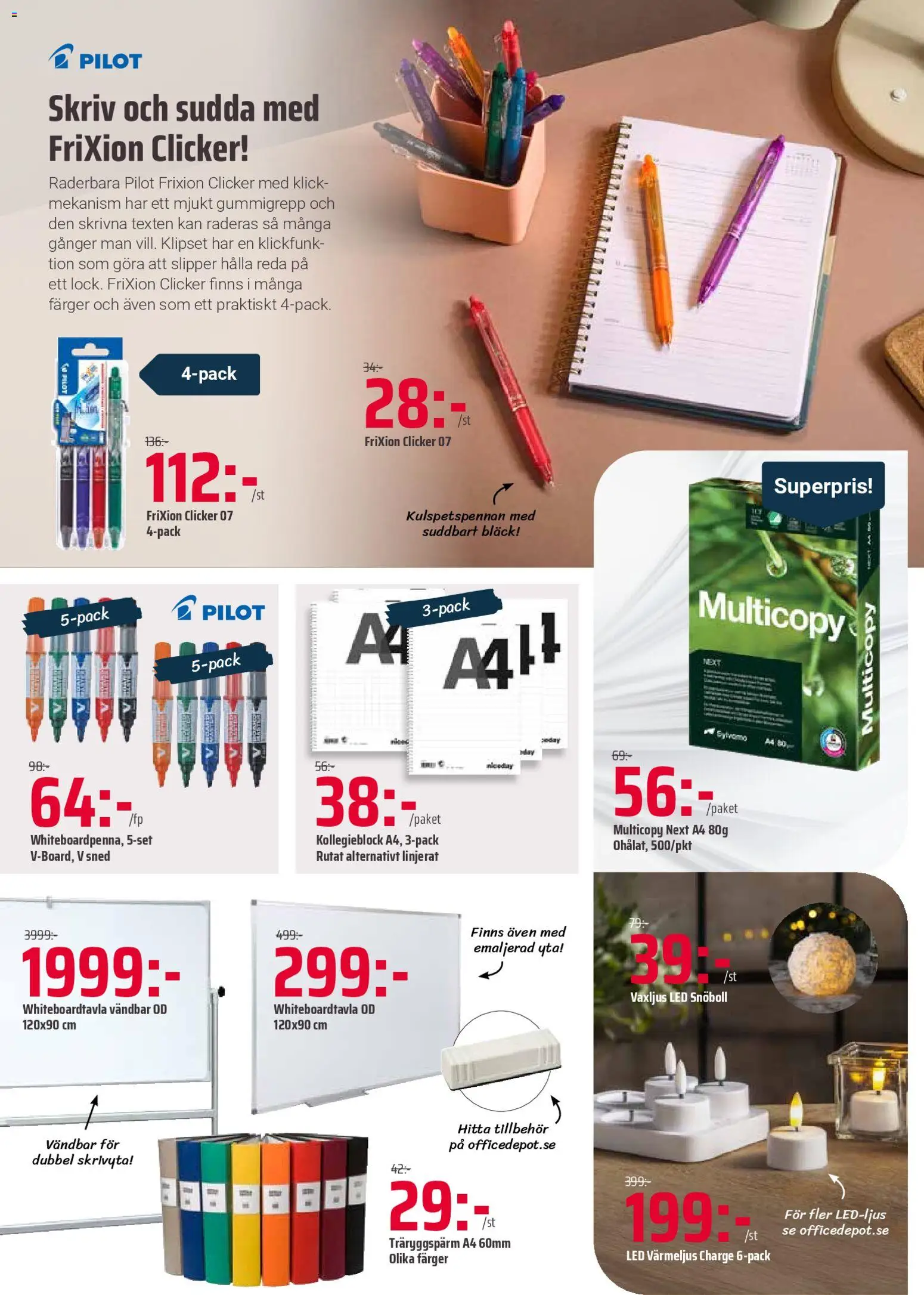 Office Depot reklamblad aktuell från 12.01.2026 | Sida: 2 | Produkter: Värmeljus