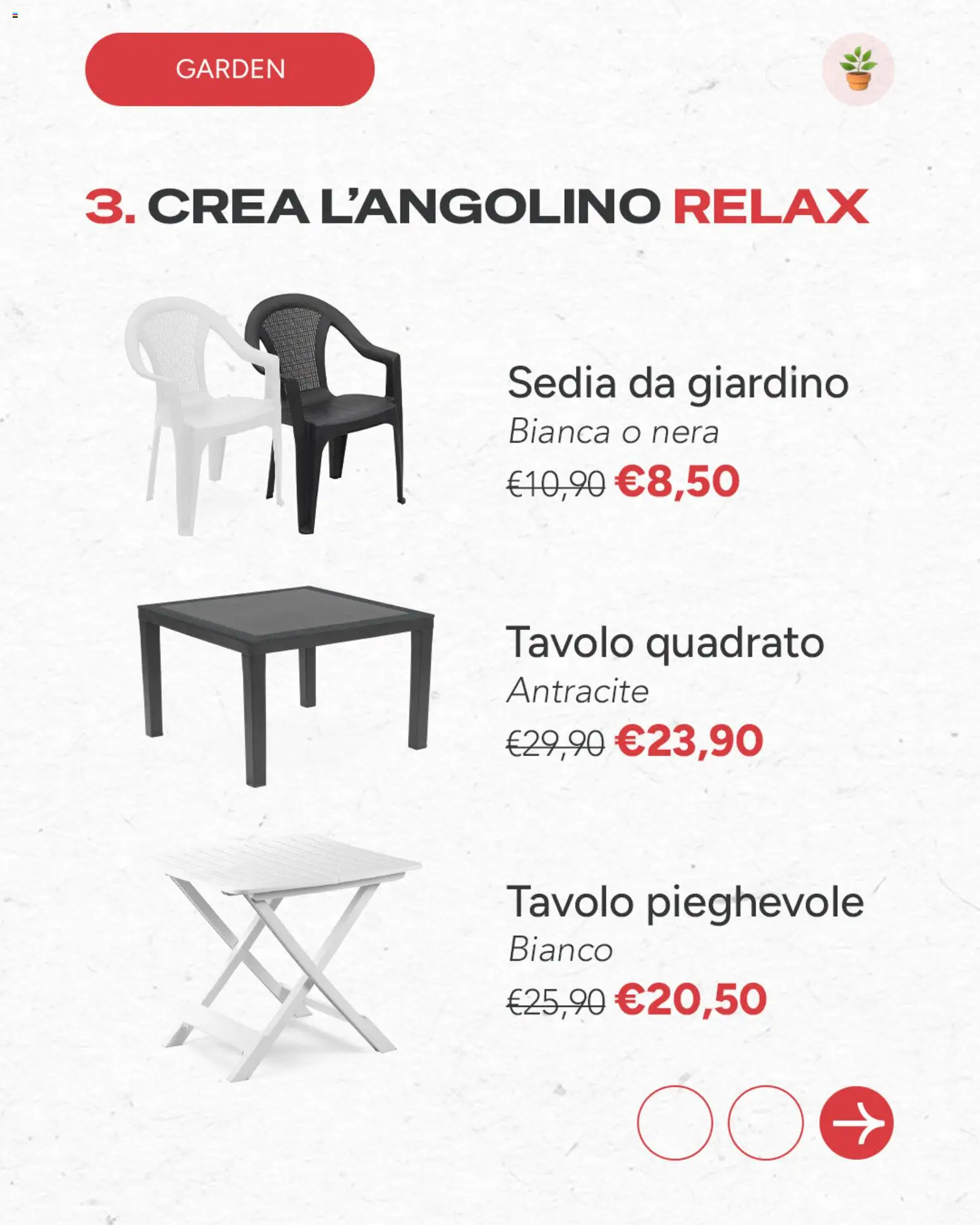 Volantino Max Factory del 08.04.2026 | Pagina: 4 | Prodotti: Tavolo, Sedia