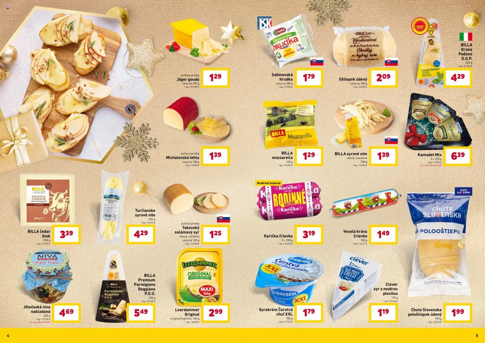 Nové Billa akcie – leták je platný od 12.11.2025 | Strana: 3 | Produkty: Syr, Gouda, Mozzarella
