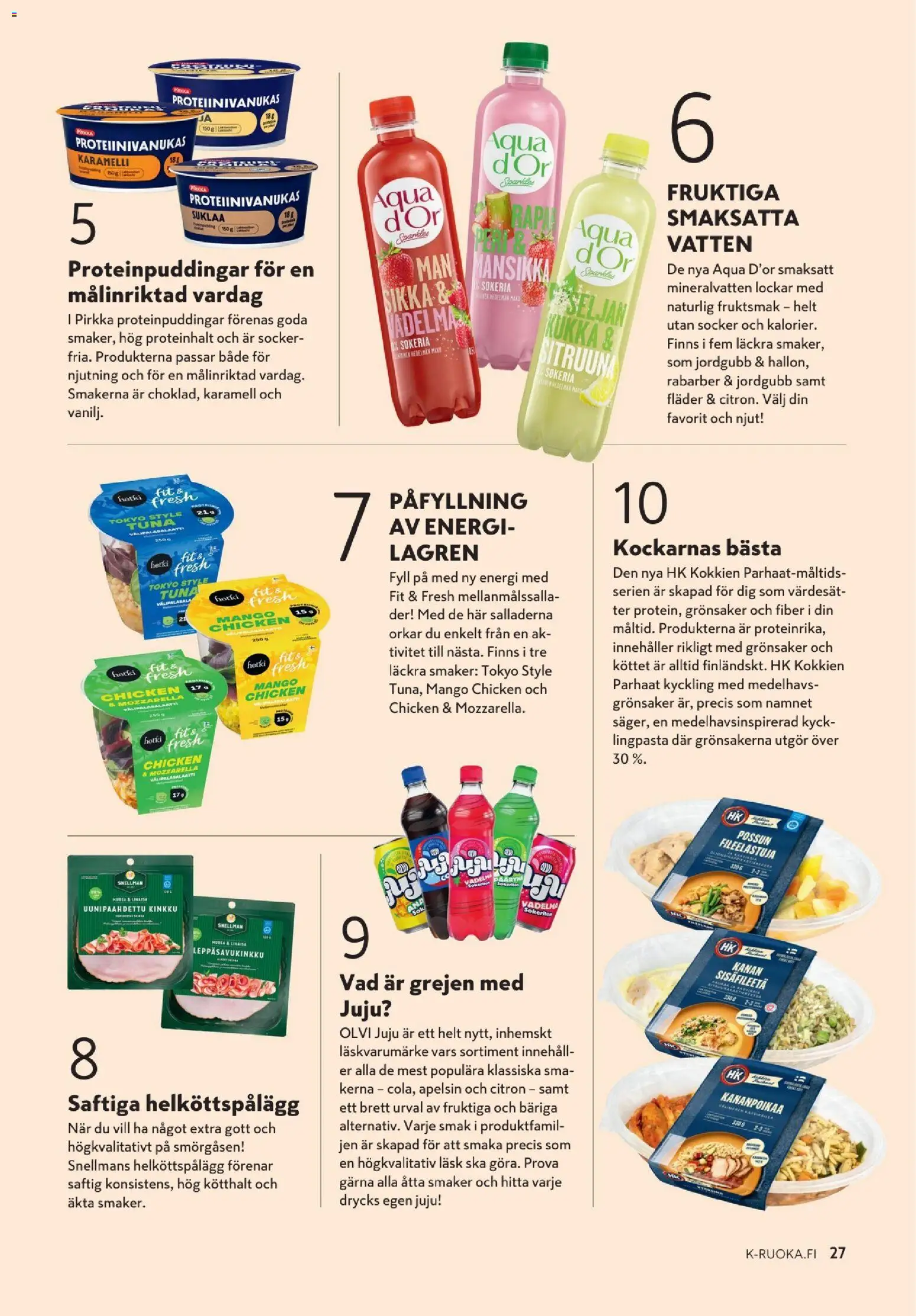 K-Market tarjoukset - K-mat – voimassa 06.05.2026 alkaen | Sivu: 27 | Tuotteet: Mozzarella, Mango, Suklaa, Proteiinivanukas