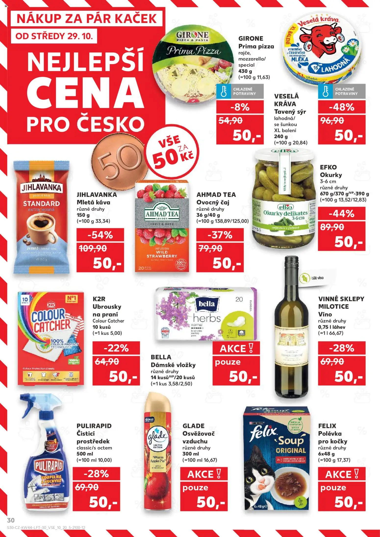Kaufland leták - Plzeň Bory od 29.10.2025 | Strana: 30 | Produkty: Sýr, Káva, Ahmad tea, Koupelna