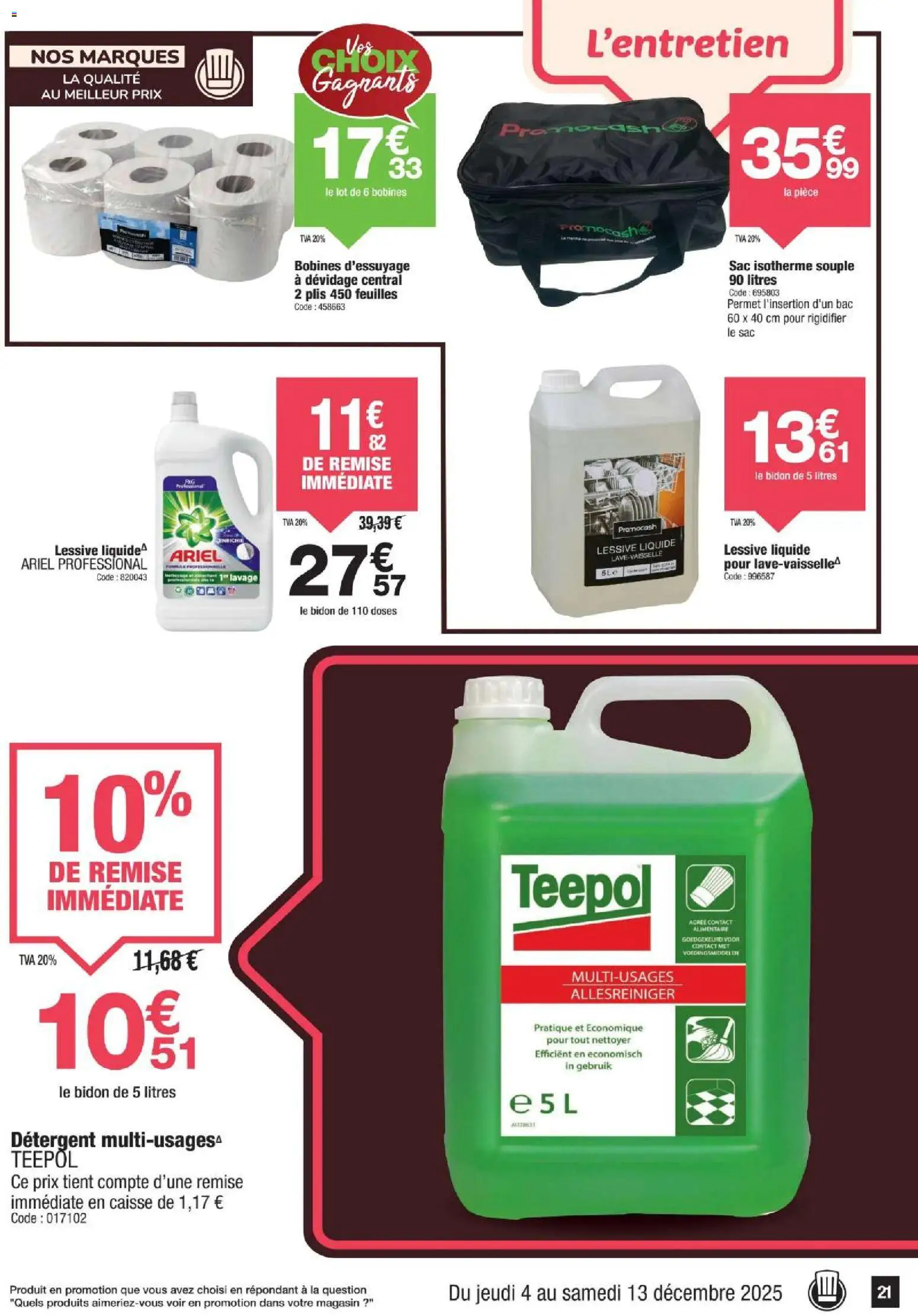 {H1} | Page: 21 | Produits: Sac isotherme, Sac, Lessive Liquide, Lessive