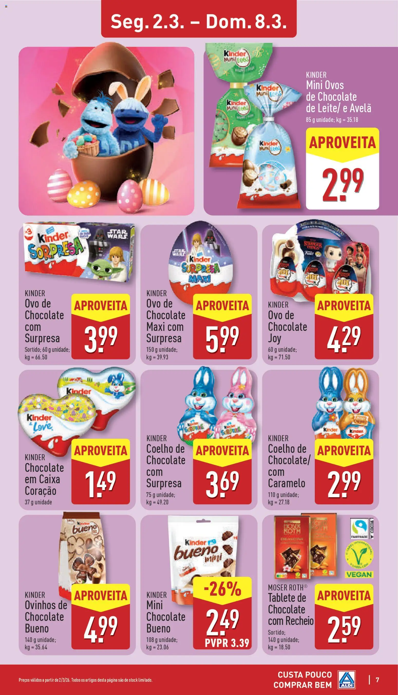 Aldi folheto │ válido de 02.03.2026 | Página: 7 | Produtos: Caixa, Ovos, Chocolate, Coelho