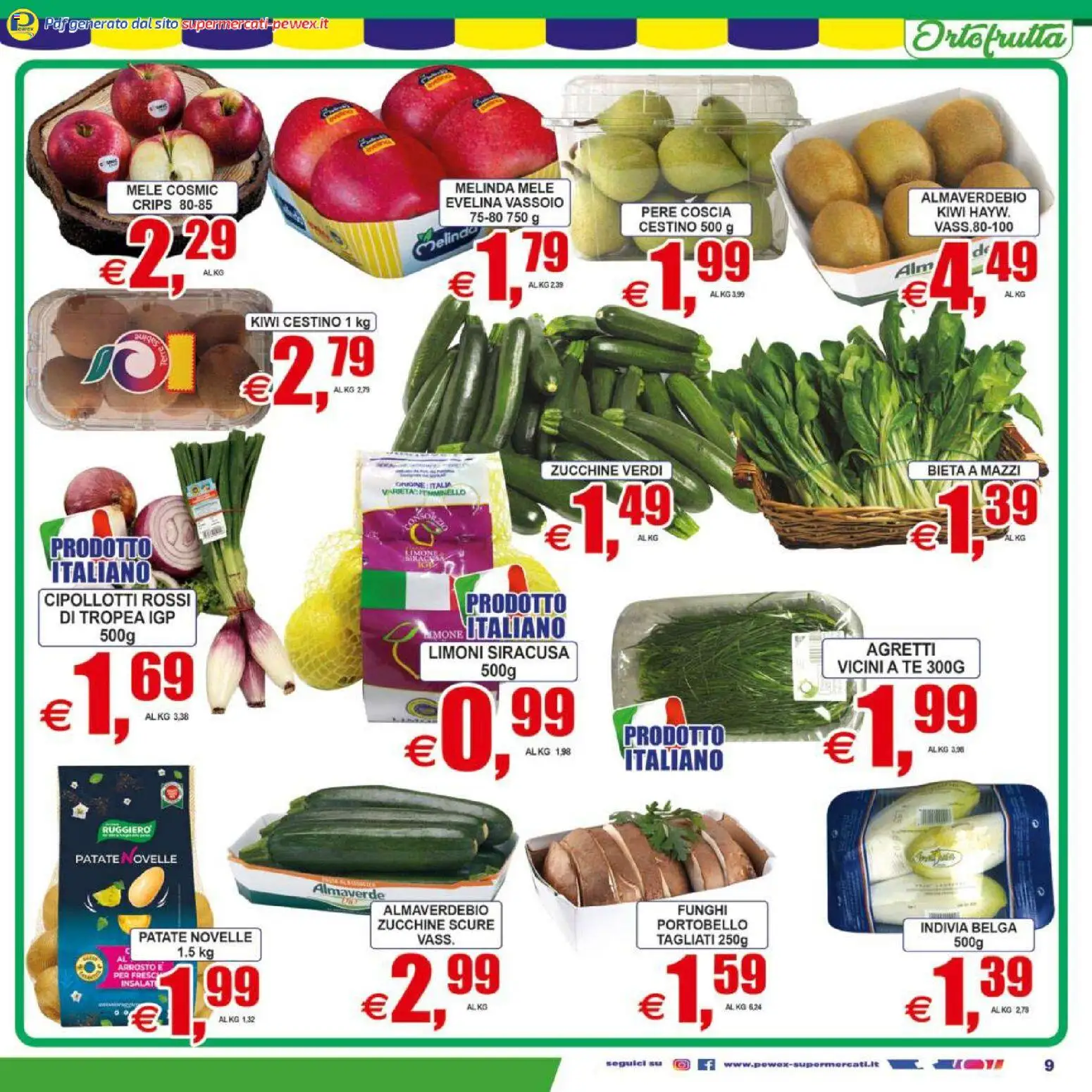 Volantino Pewex del 07.04.2026 | Pagina: 9 | Prodotti: Tè, Kiwi, Indivia, Cestino