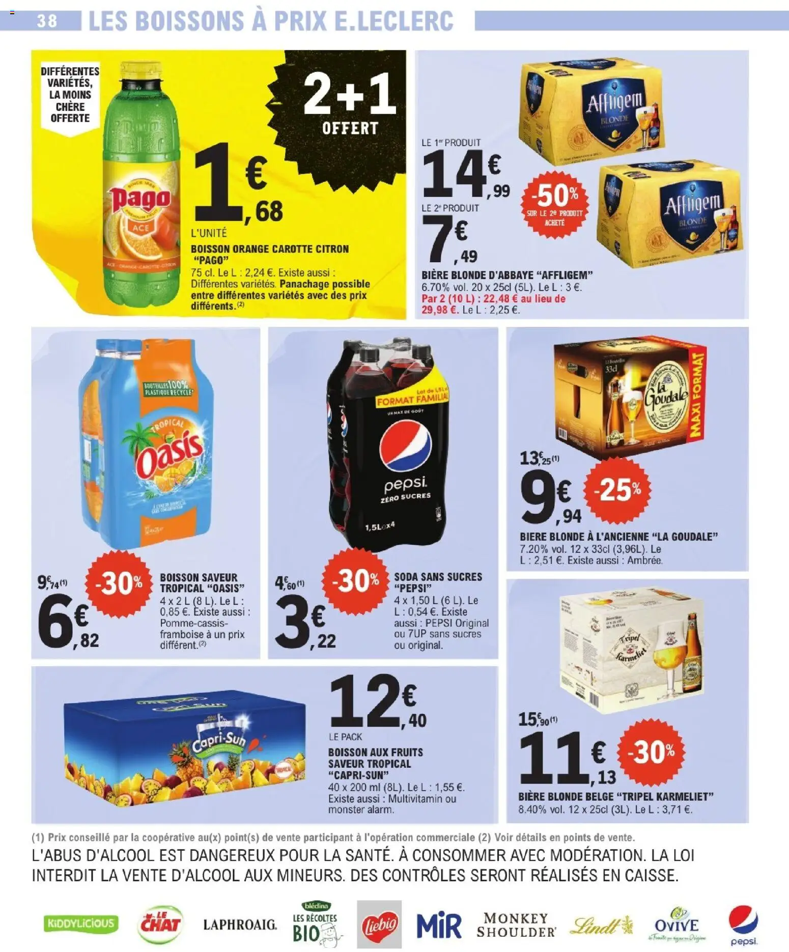 {H1} | Page: 38 | Produits: Citron, Framboise, Orange, Bière blonde