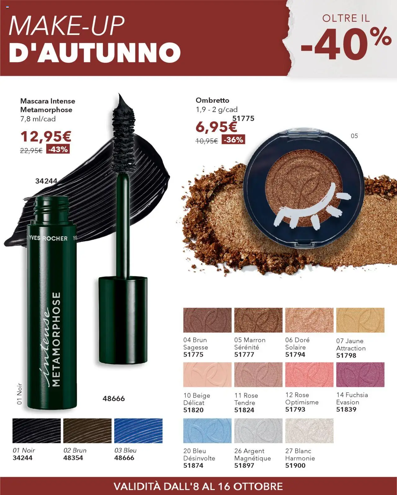 Volantino Yves Rocher del 08.10.2025 | Pagina: 8 | Prodotti: Mascara, Ombretto