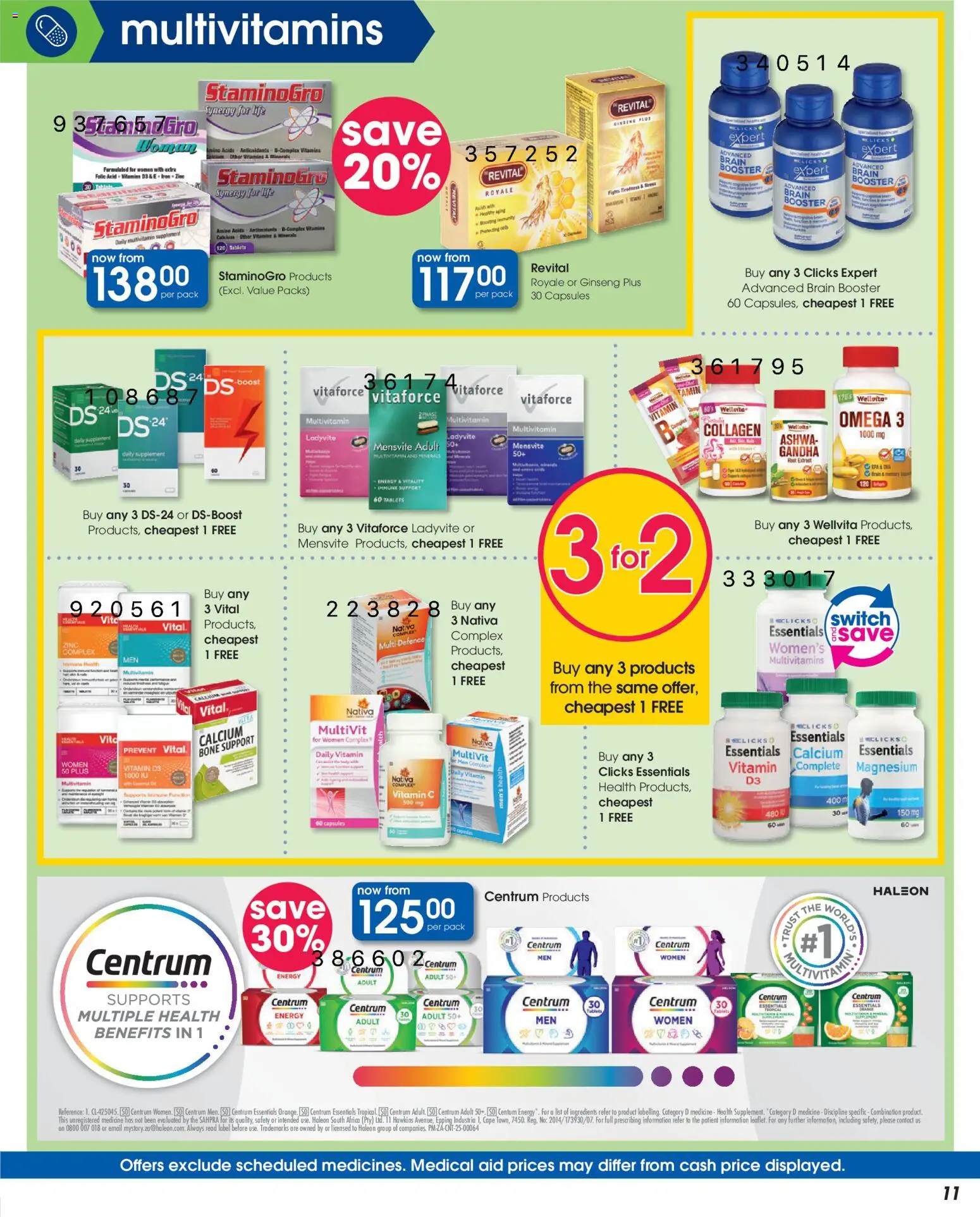 New Clicks catalogue – valid from 23.10.2025 | Page: 11 | Products: Vitamins, Multivitamins, Switch