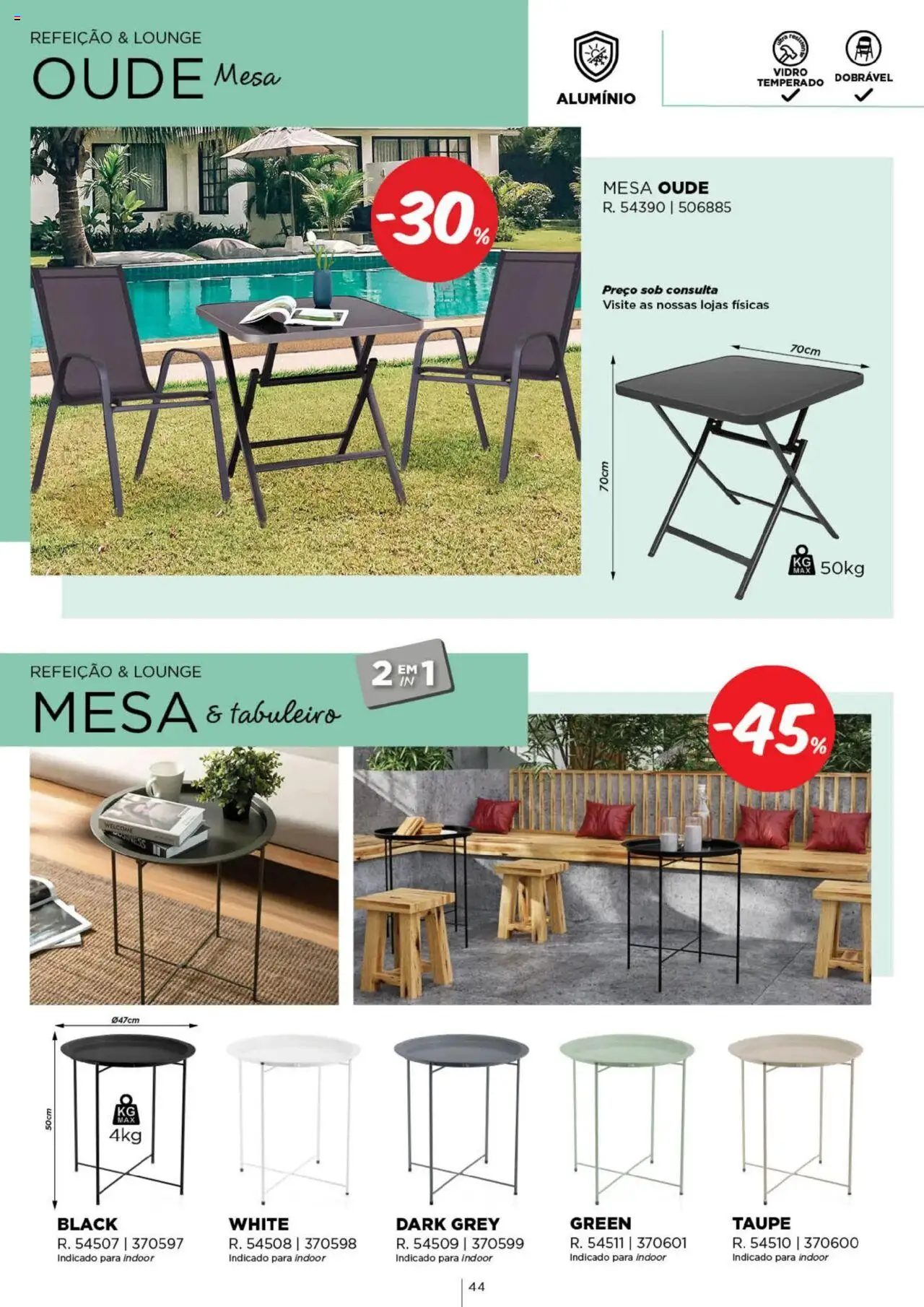 Espaço Casa - Catálogo  Ec Ar Livre  2025 │ válido de 04.03.2025 | Página: 44 | Produtos: Mesa