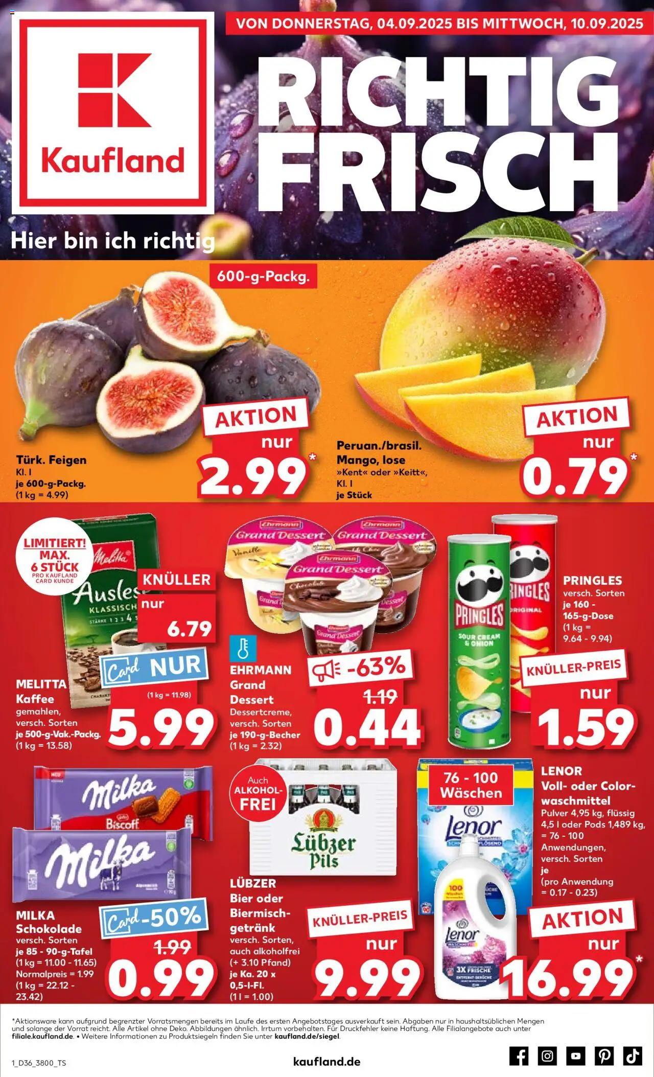 Kaufland prospekt Frankfurt (Oder)	 – gültig ab 04.09.2025 | Seite: 1 | Produkte: Pils, Milka, Mango, Pringles