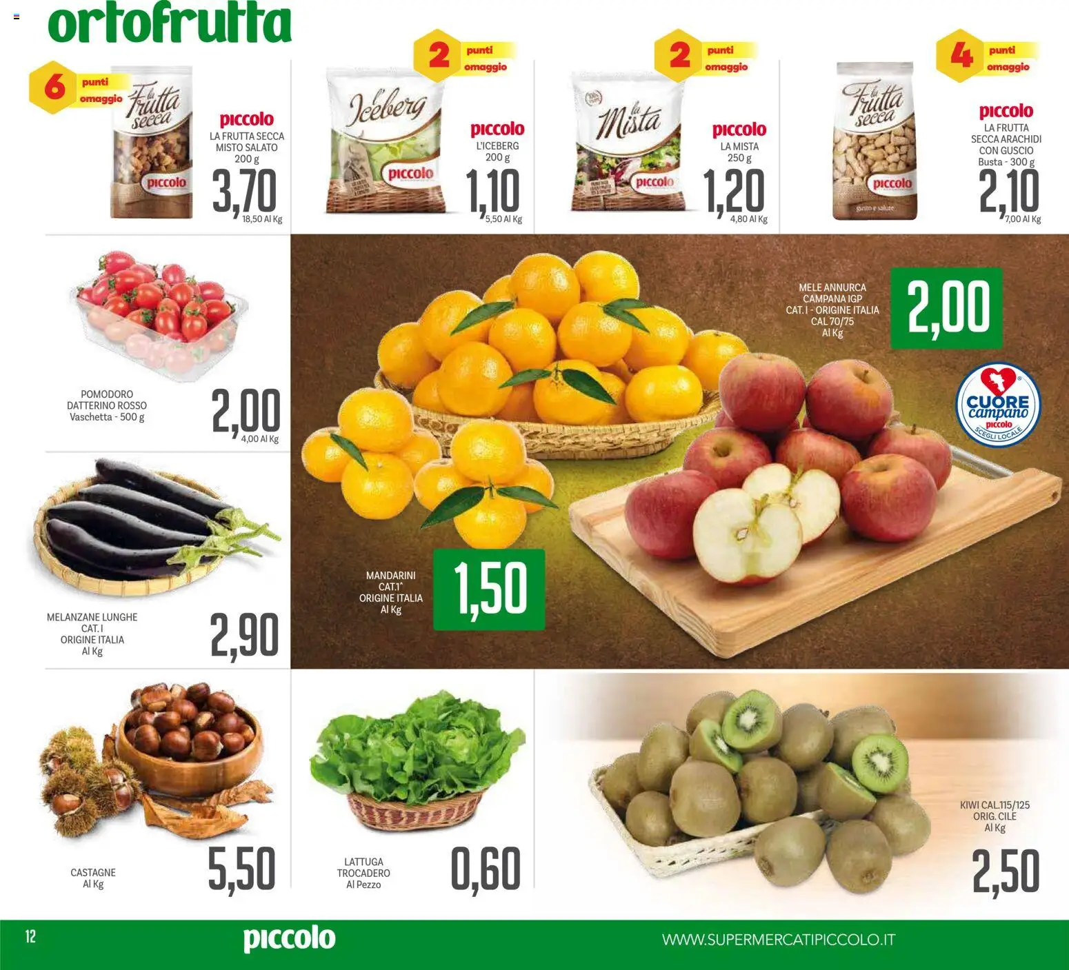 Volantino Piccolo del 27.12.2025 | Pagina: 12 | Prodotti: Mele, Mandarini, Melanzane, Lattuga
