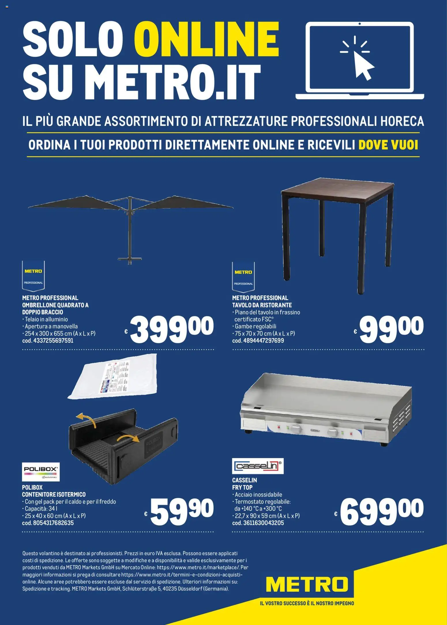 Volantino Metro del 05.03.2026 | Pagina: 41 | Prodotti: Ombrellone, Top, Contenitore, Tavolo