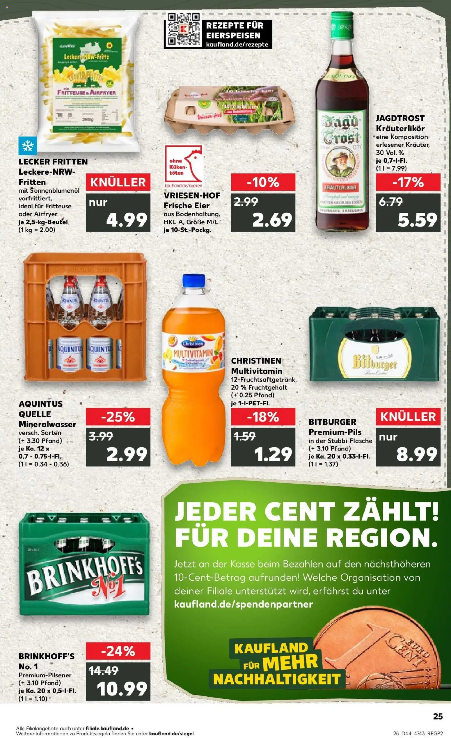 Kaufland prospekt Rees	 – gültig ab 30.10.2025 | Seite: 25 | Produkte: Bitburger, Eier, Sonnenblumenol, Mineralwasser
