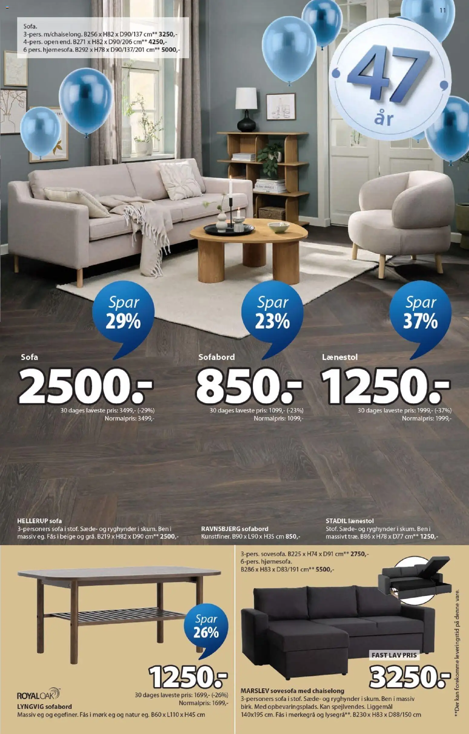 JYSK tilbudsavis – gyldig fra 10.04.2026 | Side: 11 | Produkter: Sofabord, Sofa, Lænestol
