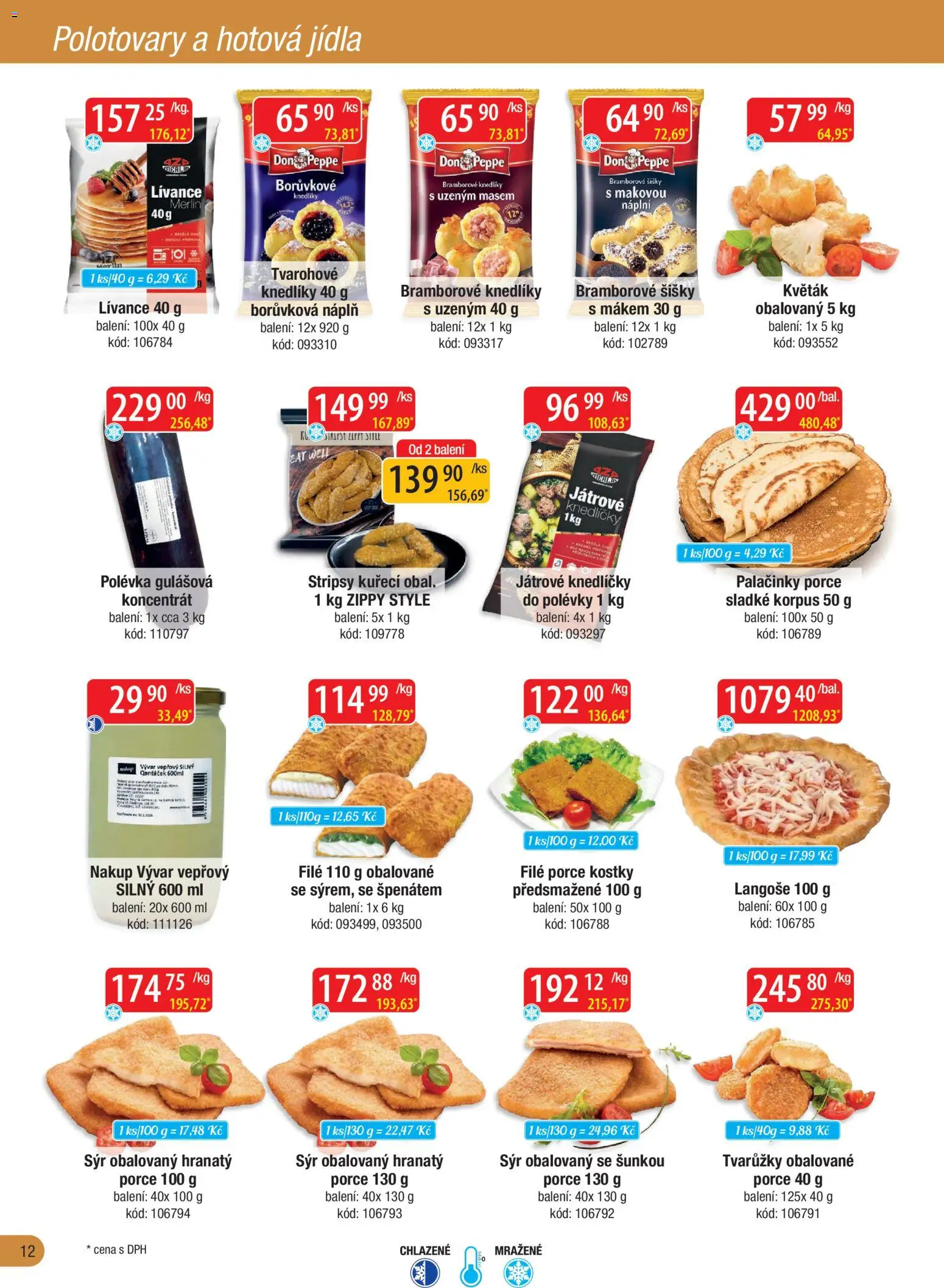 Astur & Qanto leták - Velkoobchod fresh 04/2026 od 01.04.2026 | Strana: 12 | Produkty: Sýr, Tvarůžky, Vývar, Palačinky