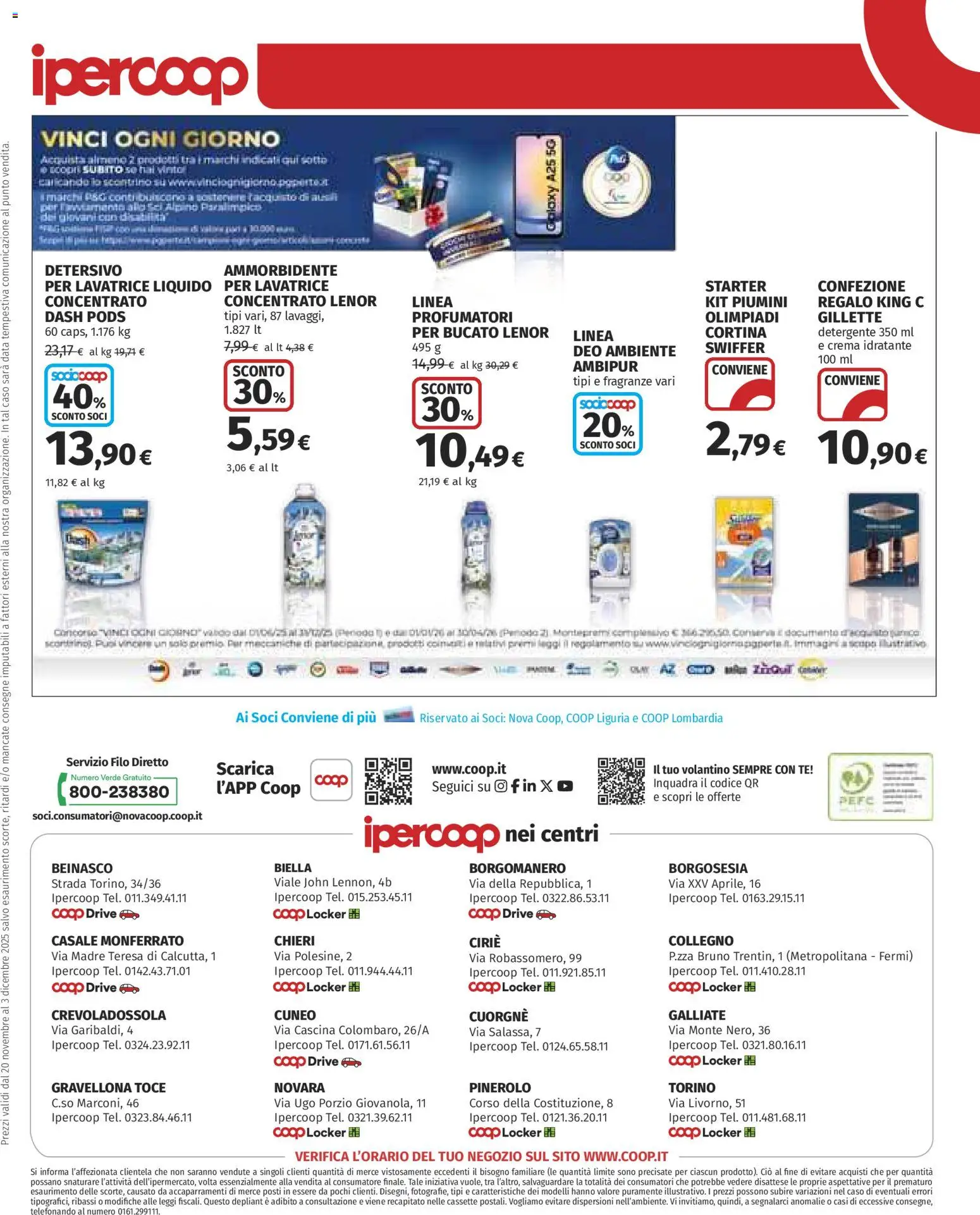 Volantino Ipercoop del 20.11.2025 | Pagina: 30 | Prodotti: Ammorbidente, Detergente, Lavatrice, Data