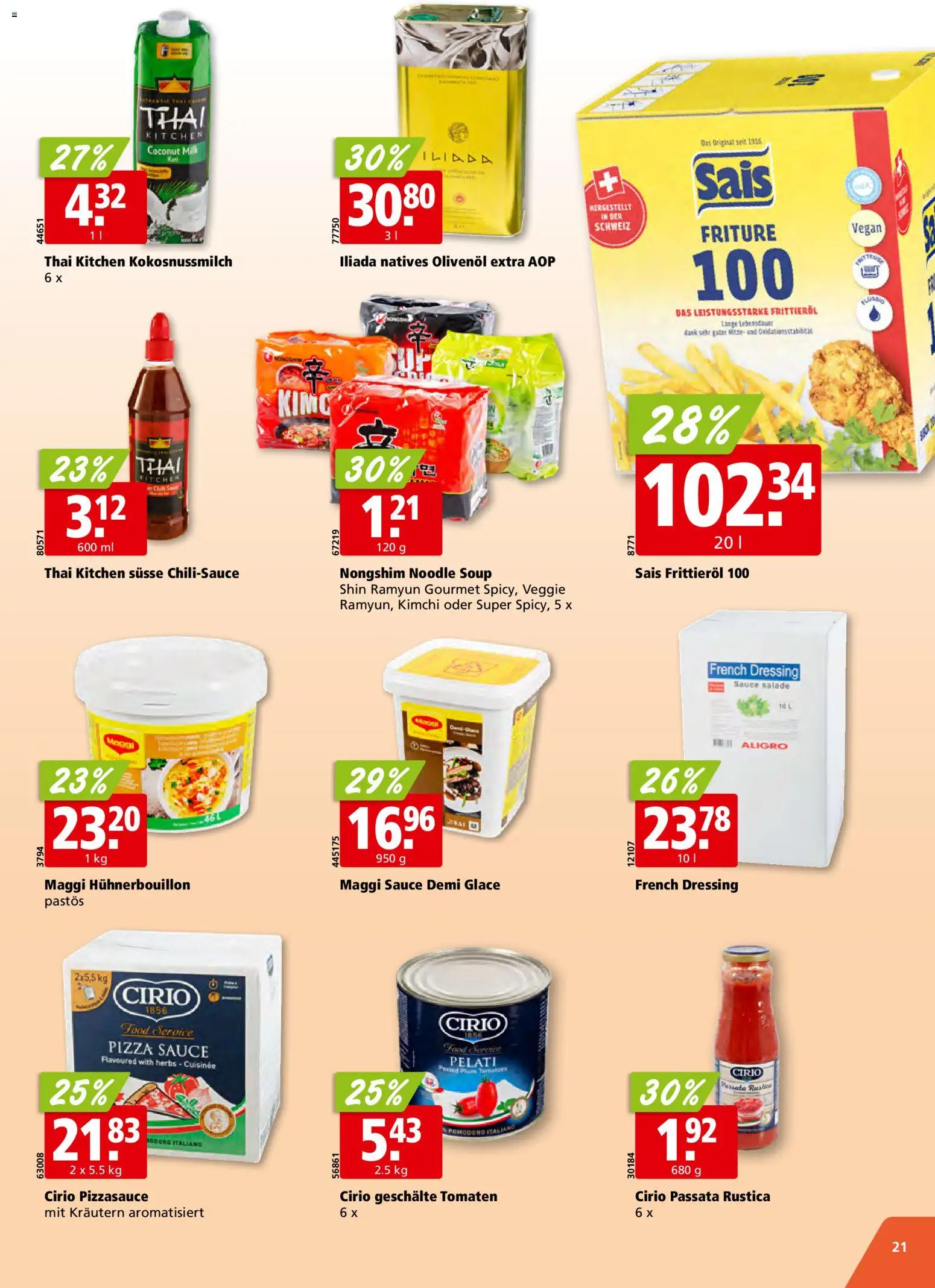 Aligro aktionen Schlieren, Gossau SG, Frauenfeld, Rapperswil-Jona, Sargans, Bern, Brüttisellen, Pratteln, Emmen, Spreitenbach – gültig ab 13.04.2026 | Seite: 21 | Produkte: Dressing, Glace, Tomaten, Harddisk