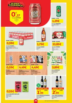 Pré-visualização Auchan folheto válido de 23.10.2025 | Página: 26 | Produtos: Super bock sky, Top, Vinho, Somersby