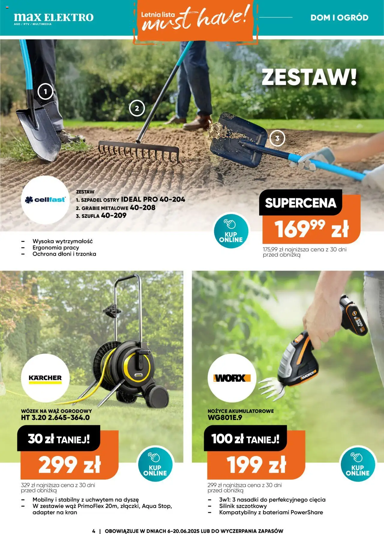 Max elektro Gazetka od 06.06.2025 | Strona: 4 | Produkty: Wąż ogrodowy, Adapter