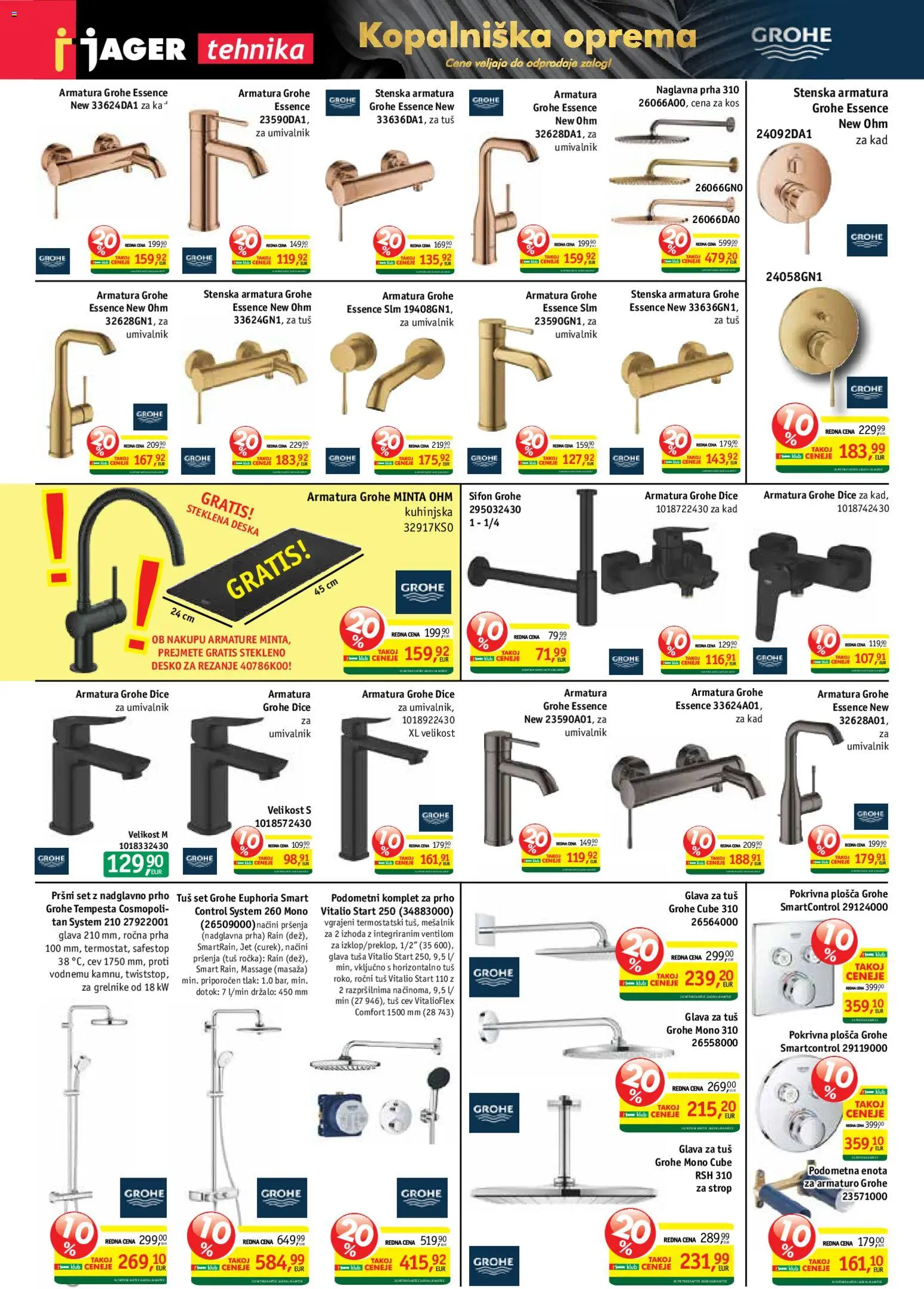 Novi Tuš katalog ponudbe – veljaven od 07.01.2026 | Stran: 8 | Izdelki: Mesalnik, Prha, Kos, Umivalnik