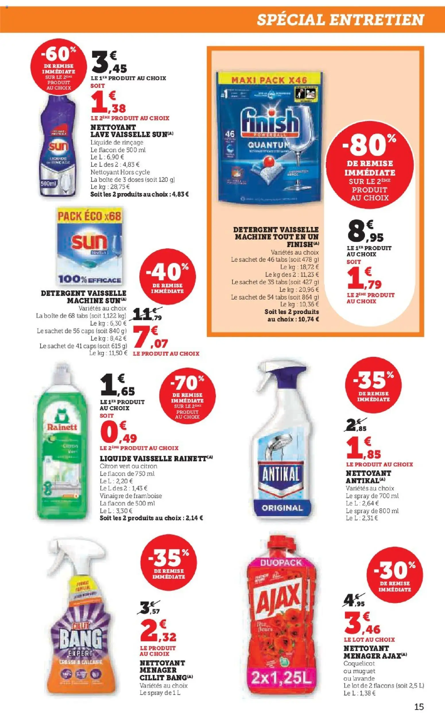 {H1} | Page: 15 | Produits: Citron, Détergent, Vinaigre, Muguet