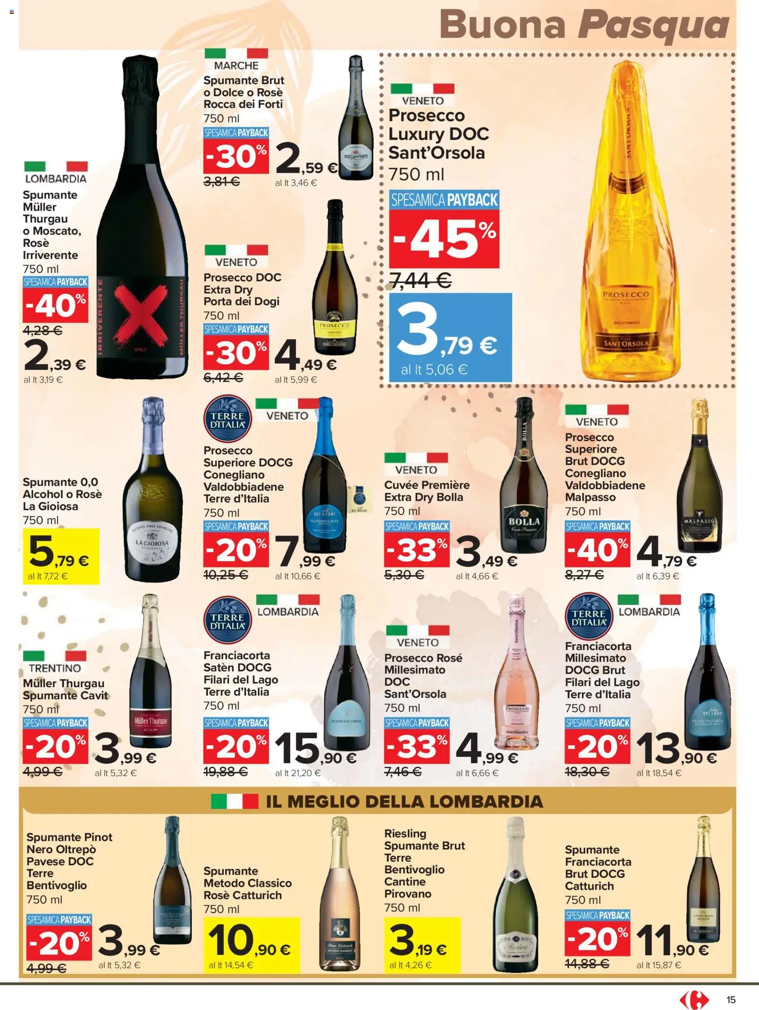 Volantino Carrefour del 24.03.2026 | Pagina: 15 | Prodotti: Prosecco, Spumante
