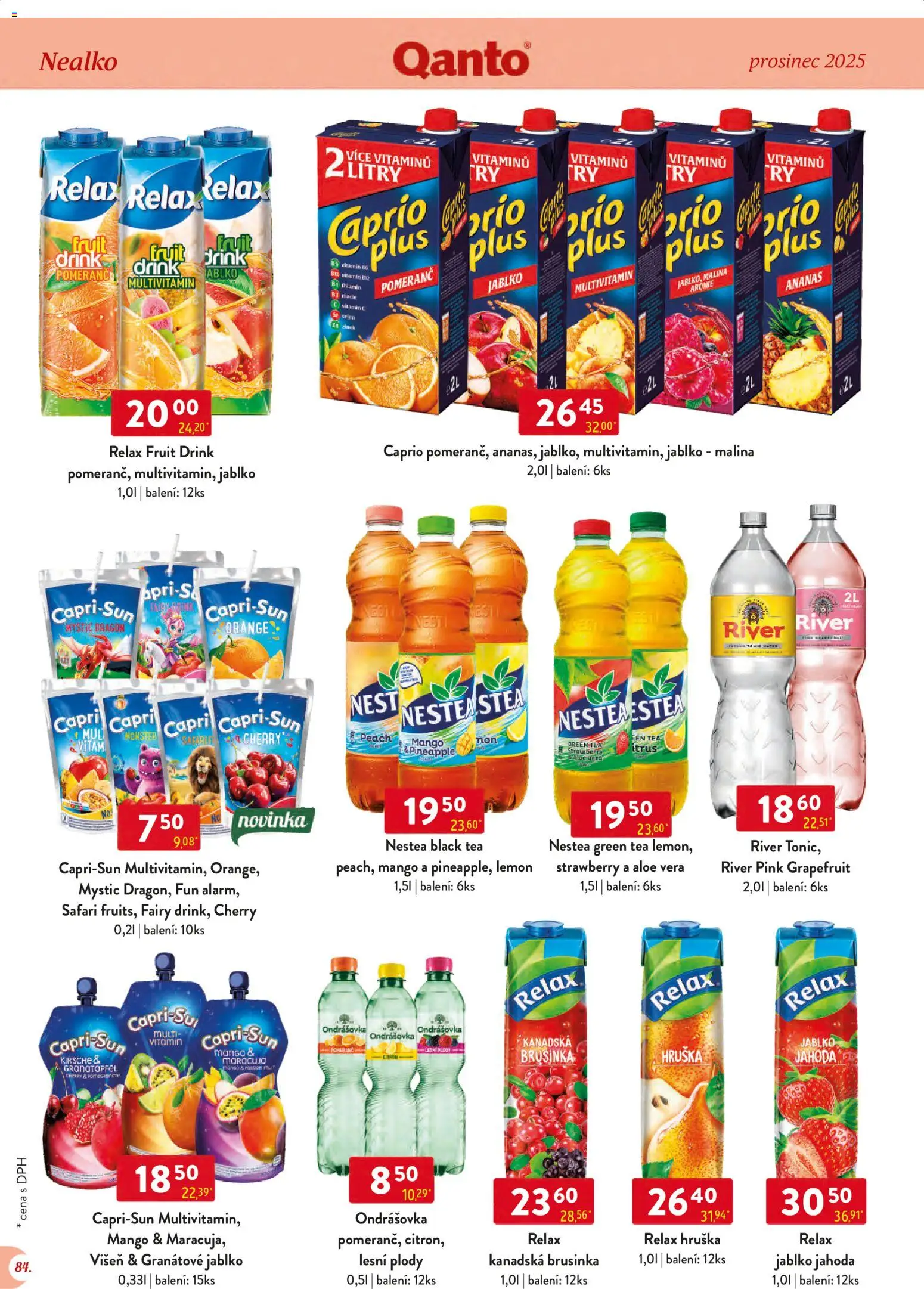 Astur & Qanto leták - Velkoobchod 12/2025 od 01.12.2025 | Strana: 84 | Produkty: Ondrášovka, Nestea, Granátové jablko, Aloe vera