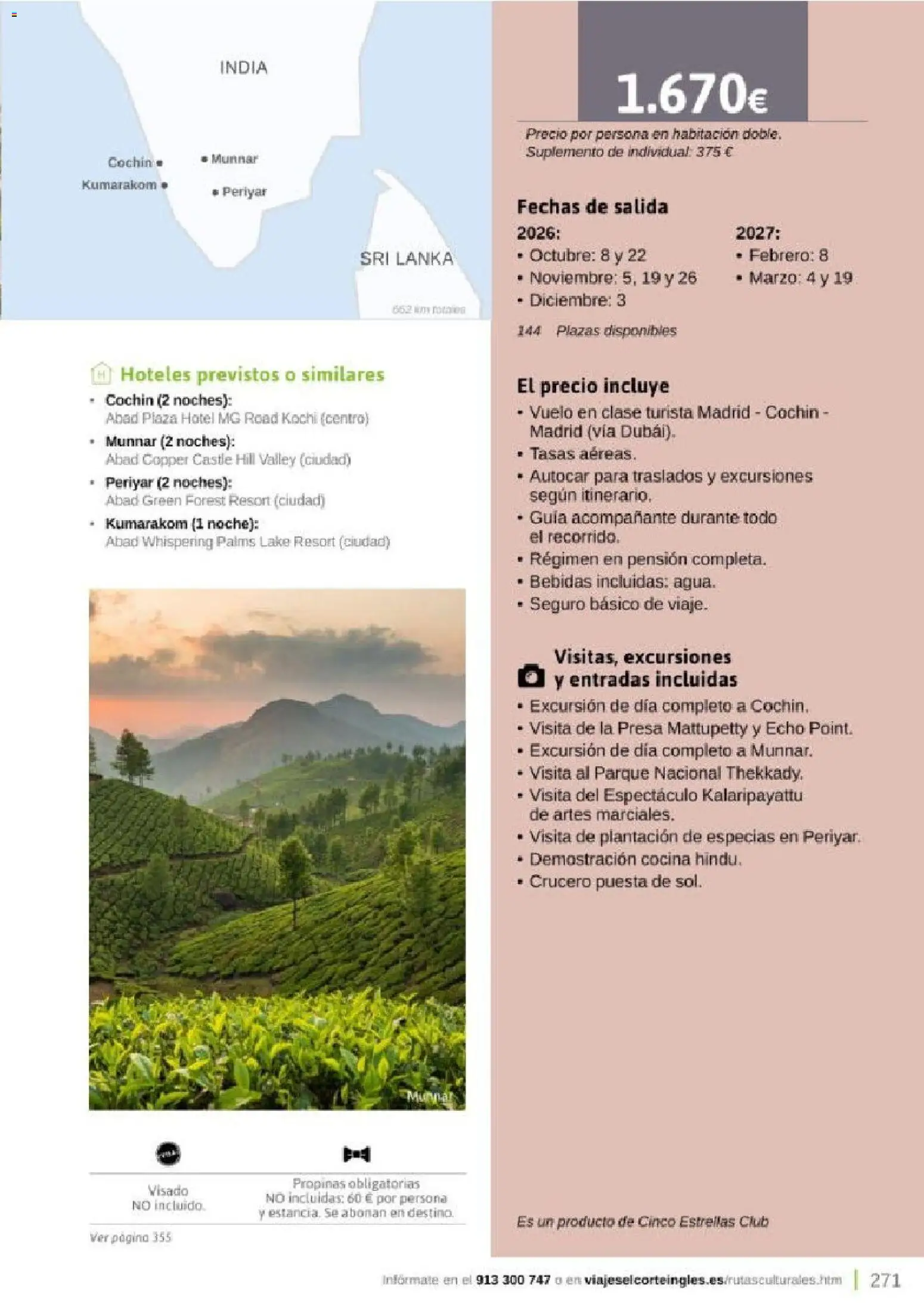 Viajes El Corte Inglés Rutas Culturales de la Comunidad de Madrid │ válido desde el 01.04.2026 | Página: 271 | Productos: Cocina